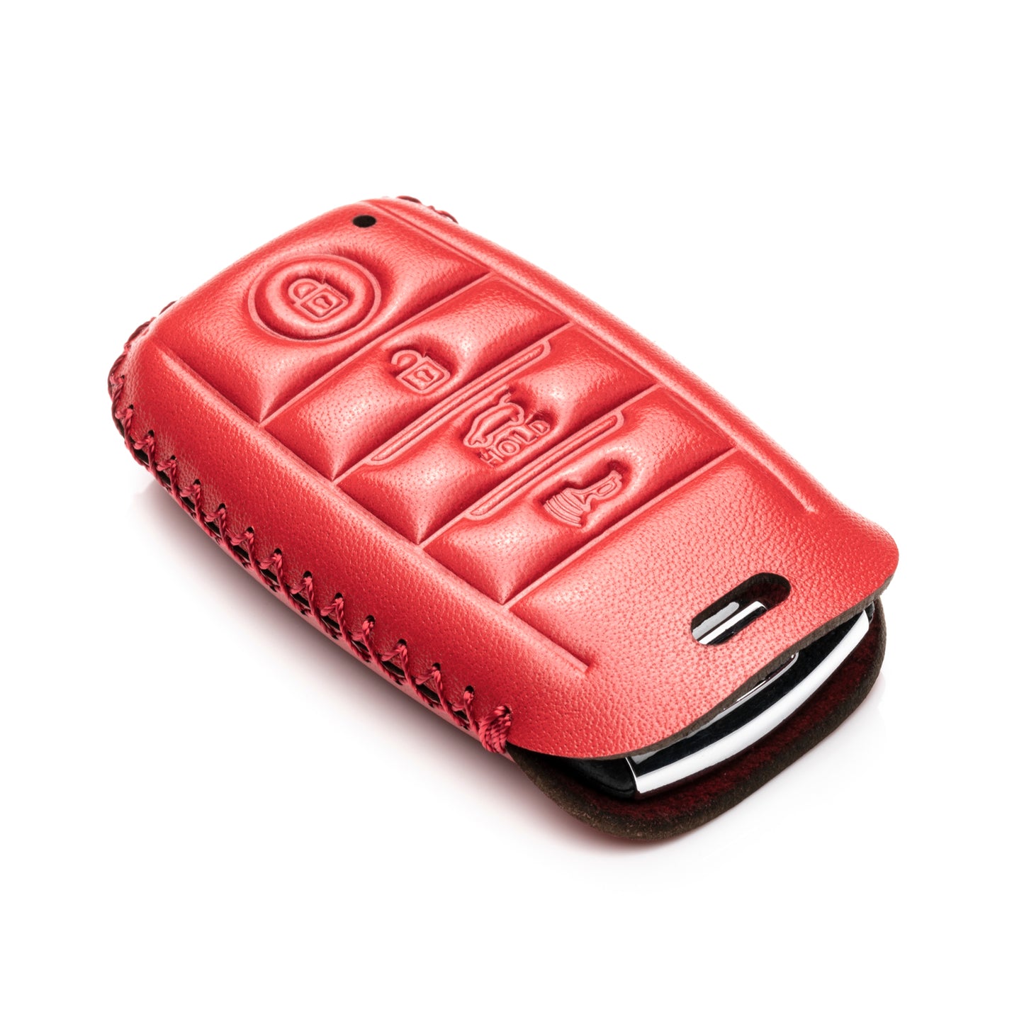 Vitodeco Leather Key Fob Case Compatible for KIA, 4-Button