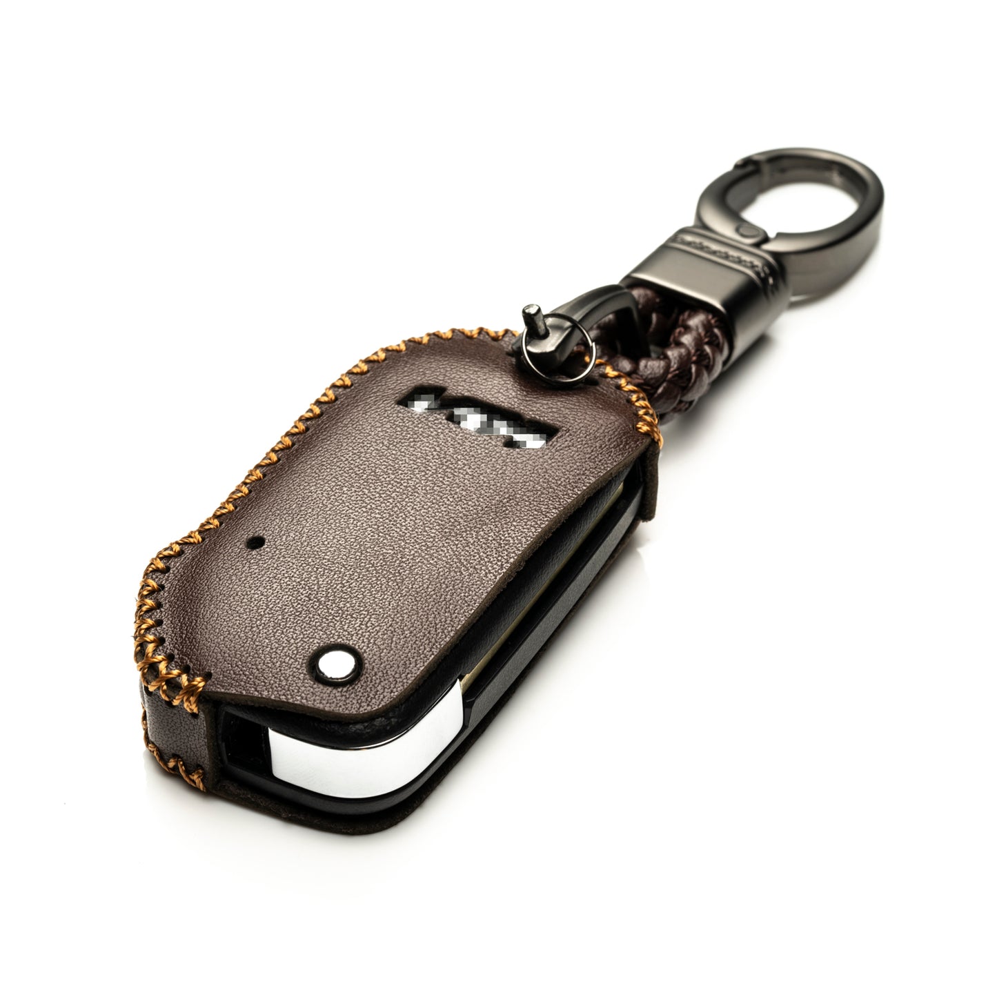 Vitodeco 4-Button Genuine Leather Flip Key Fob Case Cover Compatible with KIA New Emblem 2021-2024