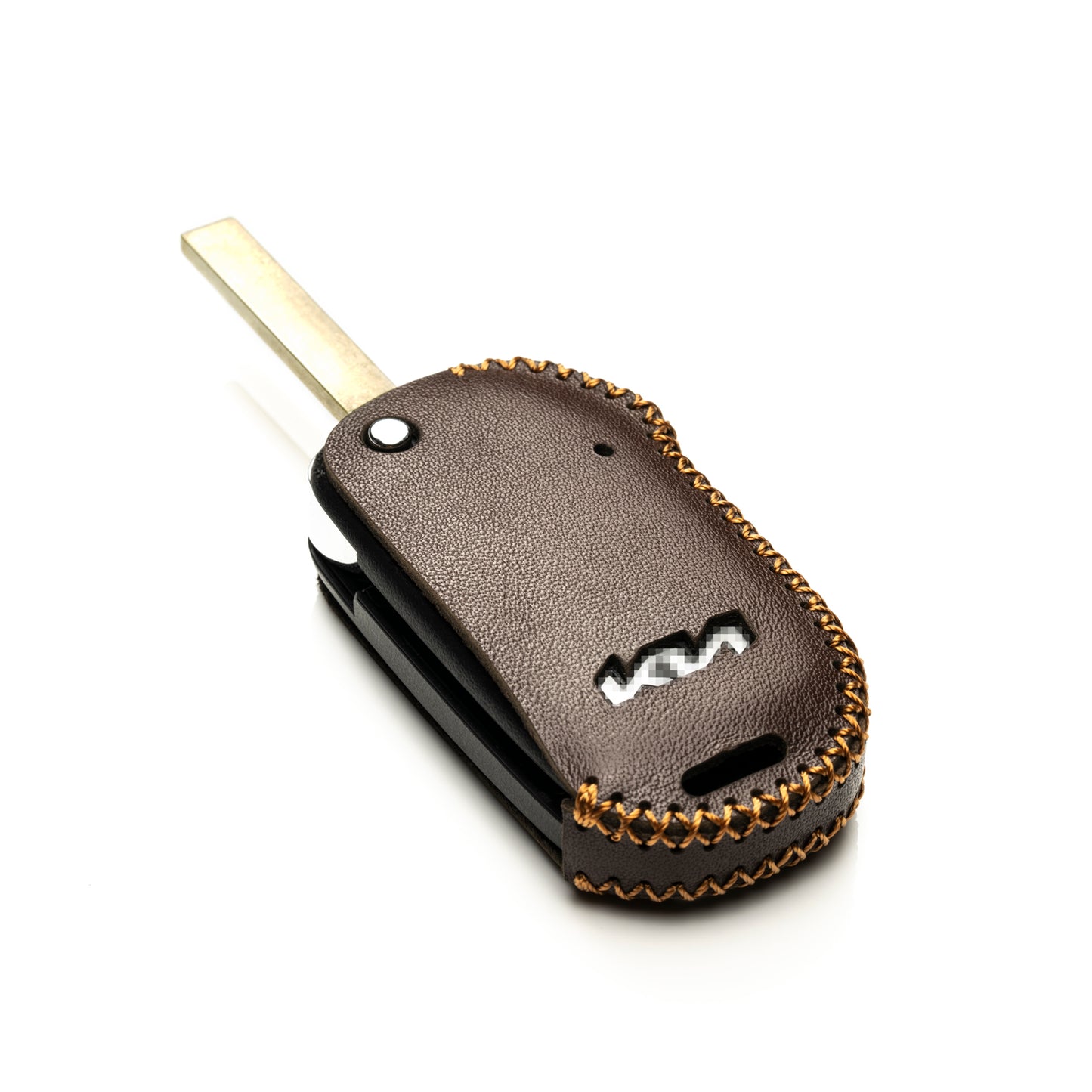 Vitodeco 4-Button Genuine Leather Flip Key Fob Case Cover Compatible with KIA New Emblem 2021-2024