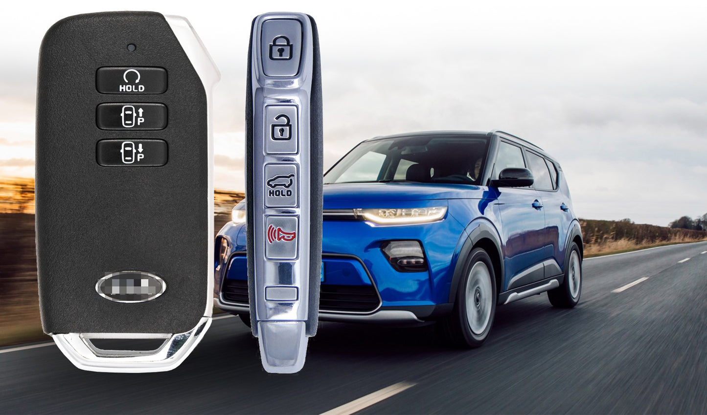 Vitodeco Leather Key Fob Case Compatible for Kia Soul, Seltos, Sportage, NIRO, Sorento, Telluride, Rio, Forte, K5 2019-2022, 7-Button