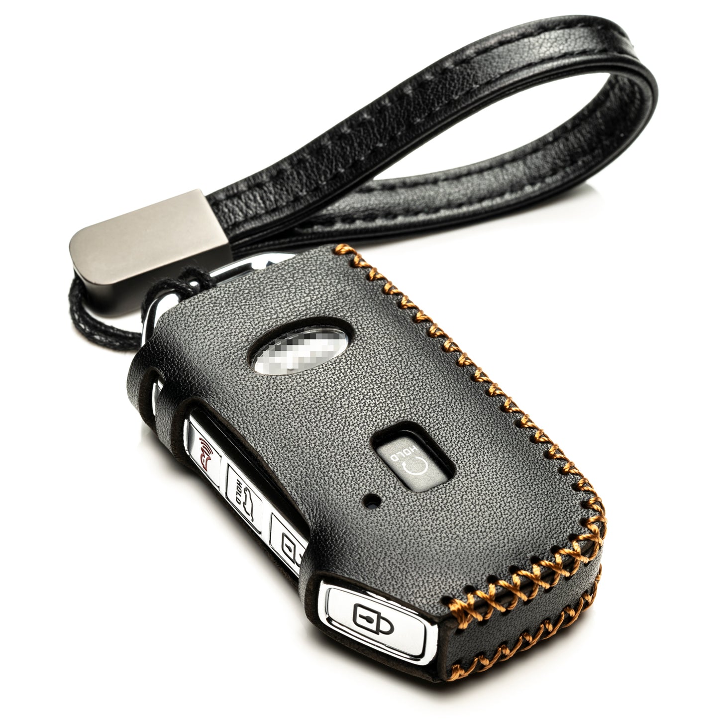 Vitodeco Leather Key Fob Case Compatible for Kia Soul, Seltos, Sportage, NIRO, Sorento, Telluride, Rio, Forte, K5, Stinger 2019-2022, 5-Button