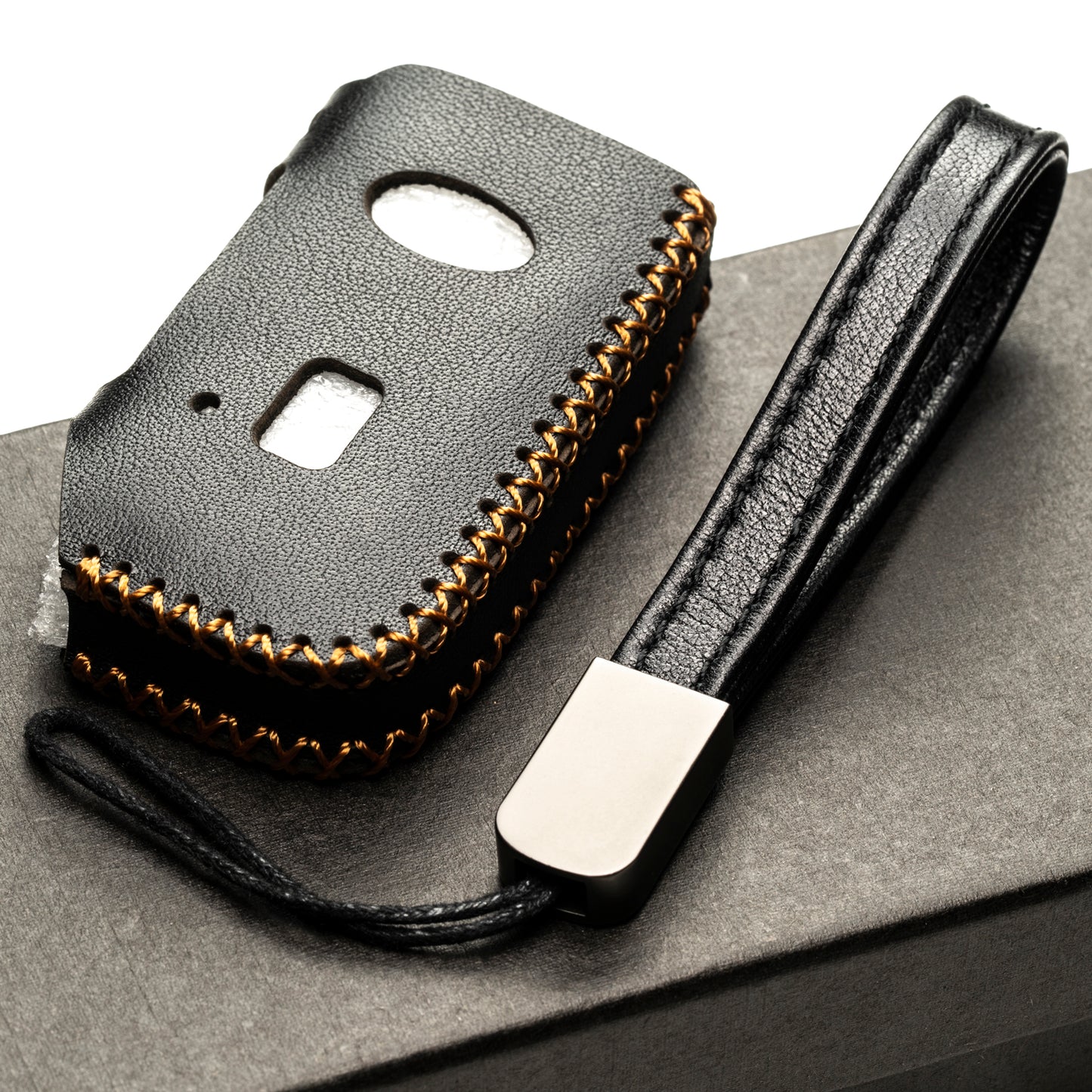 Vitodeco Leather Key Fob Case Compatible for Kia Soul, Seltos, Sportage, NIRO, Sorento, Telluride, Rio, Forte, K5, Stinger 2019-2022, 5-Button