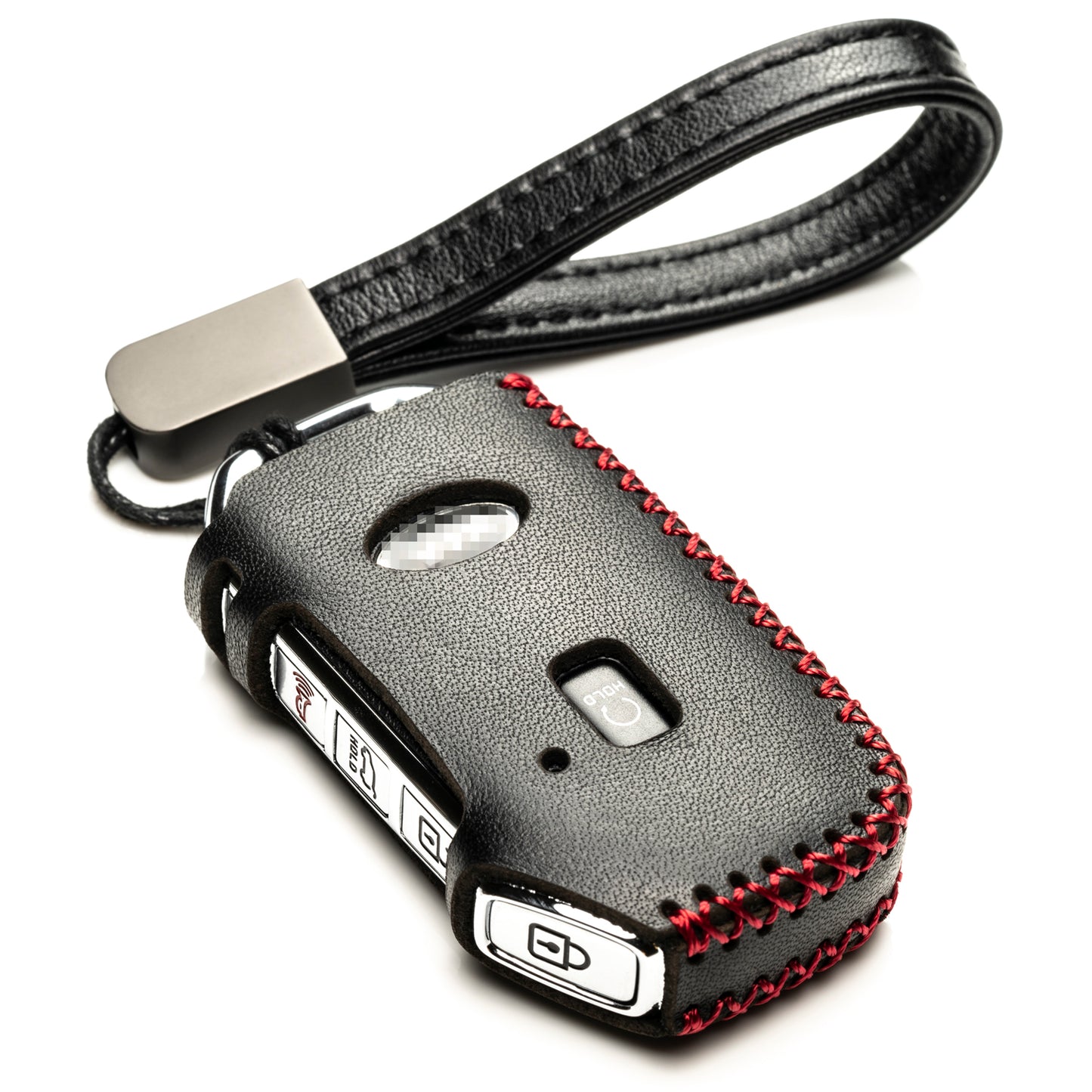 Vitodeco Leather Key Fob Case Compatible for Kia Soul, Seltos, Sportage, NIRO, Sorento, Telluride, Rio, Forte, K5, Stinger 2019-2022, 5-Button