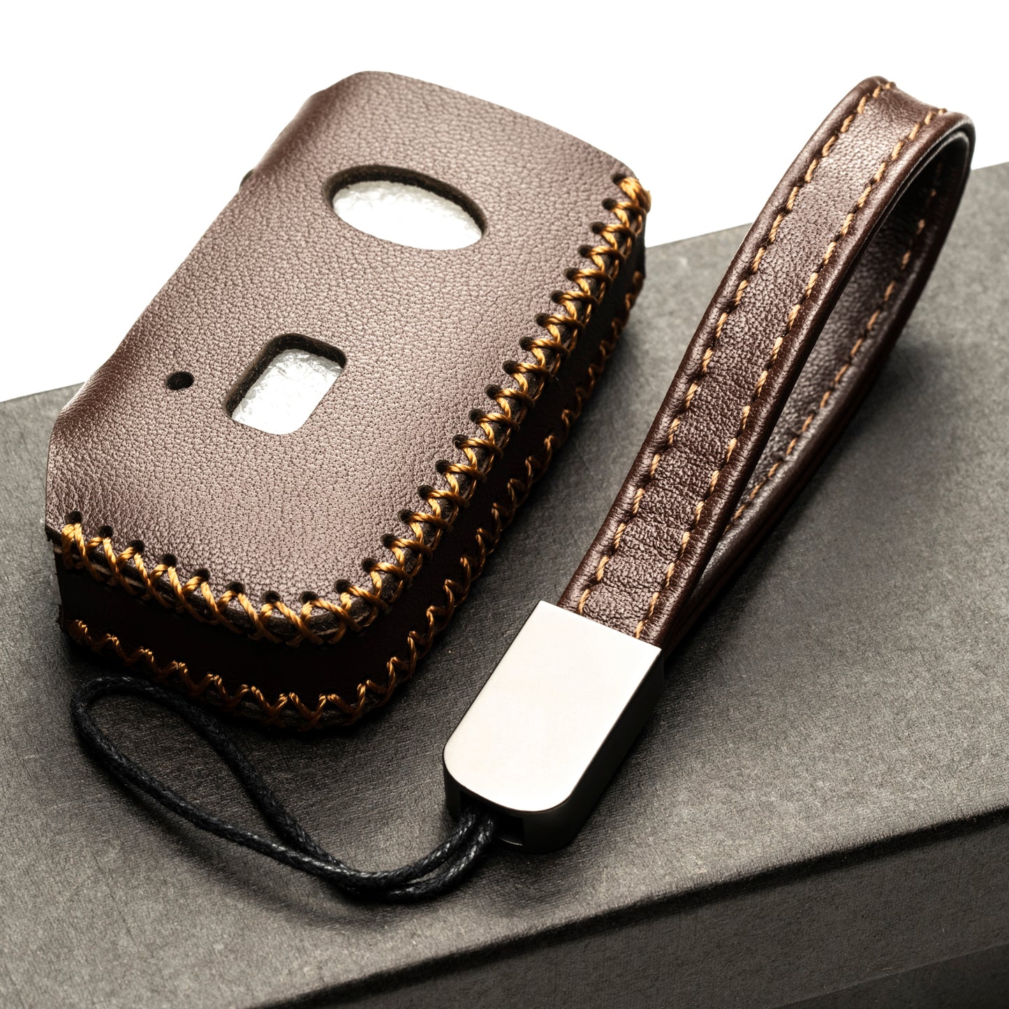 Vitodeco Leather Key Fob Case Compatible for Kia Soul, Seltos, Sportage, NIRO, Sorento, Telluride, Rio, Forte, K5, Stinger 2019-2022, 5-Button