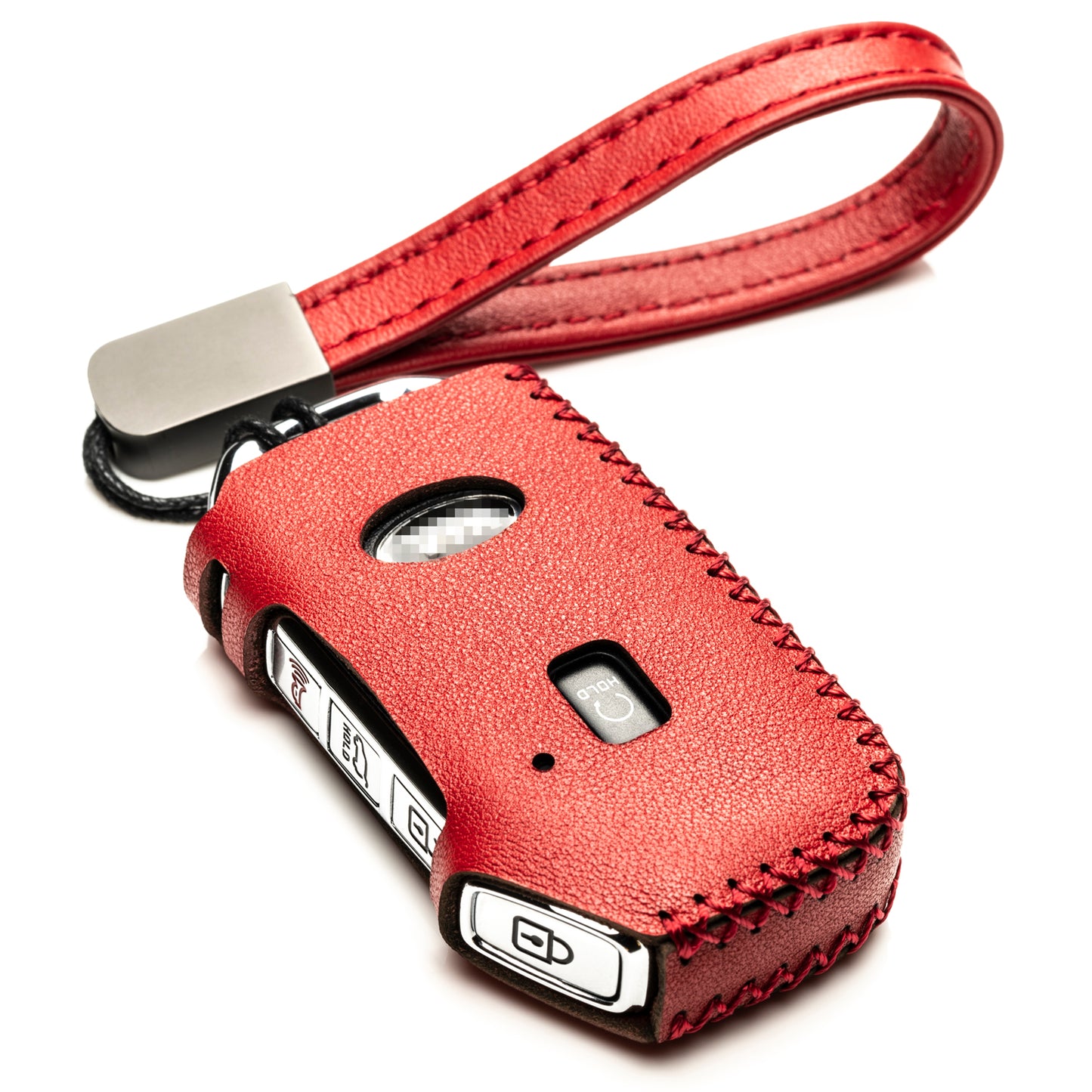 Vitodeco Leather Key Fob Case Compatible for Kia Soul, Seltos, Sportage, NIRO, Sorento, Telluride, Rio, Forte, K5, Stinger 2019-2022, 5-Button