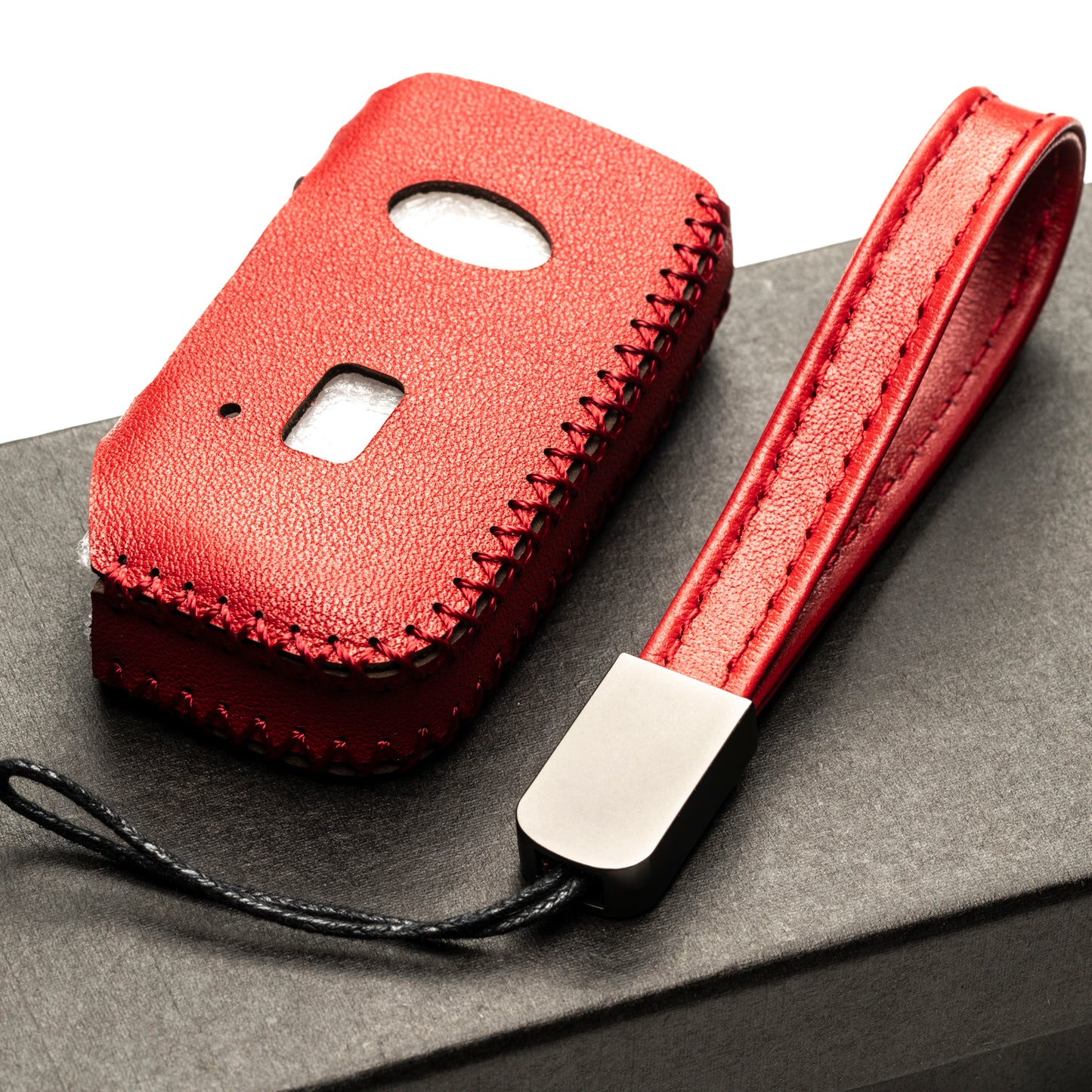 Vitodeco Leather Key Fob Case Compatible for Kia Soul, Seltos, Sportage, NIRO, Sorento, Telluride, Rio, Forte, K5, Stinger 2019-2022, 5-Button