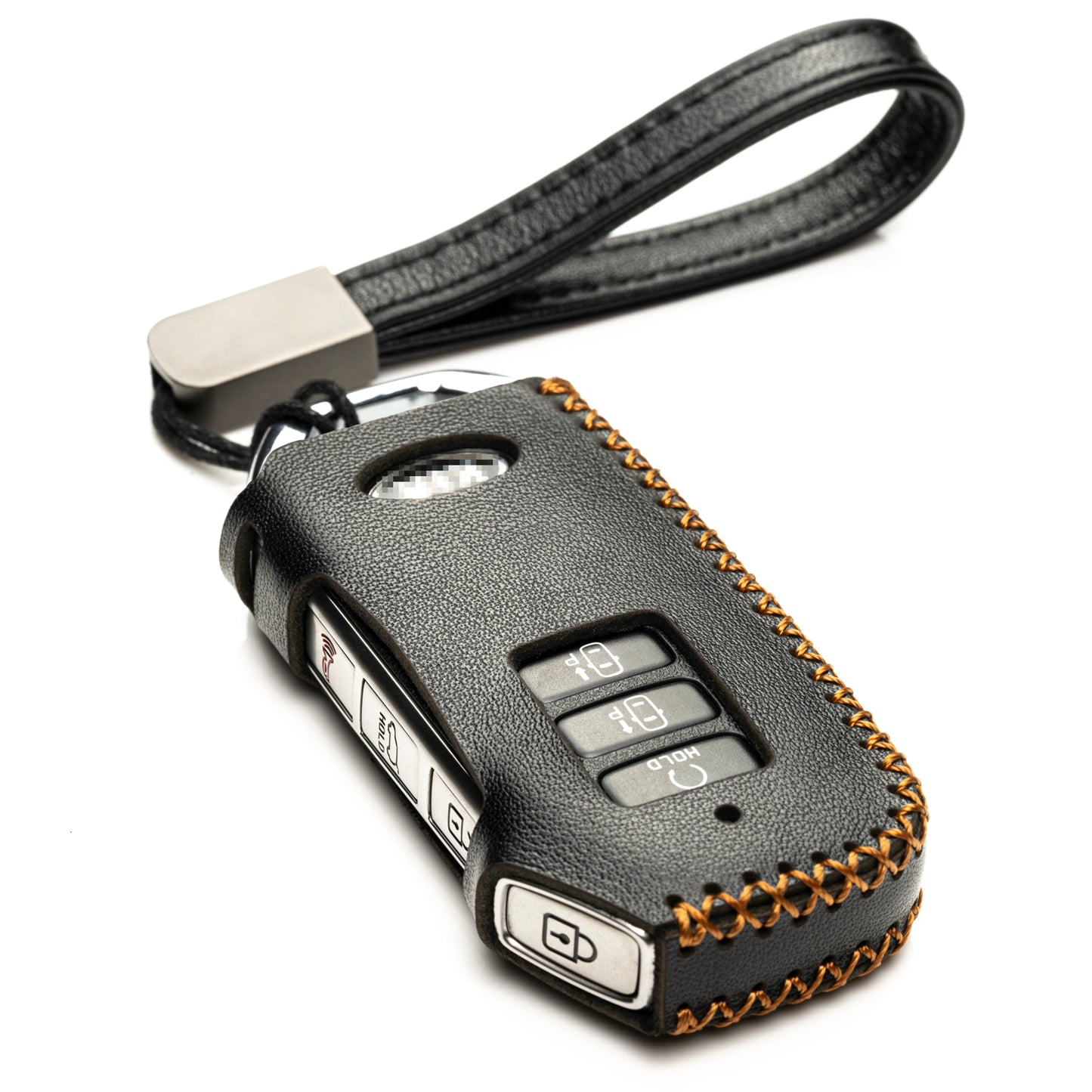 Vitodeco Leather Key Fob Case Compatible for Kia Soul, Seltos, Sportage, NIRO, Sorento, Telluride, Rio, Forte, K5 2019-2022, 7-Button
