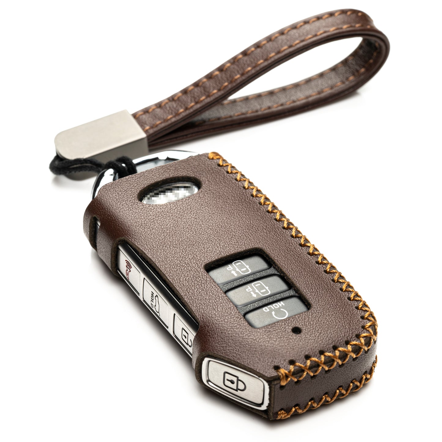 Vitodeco Leather Key Fob Case Compatible for Kia Soul, Seltos, Sportage, NIRO, Sorento, Telluride, Rio, Forte, K5 2019-2022, 7-Button