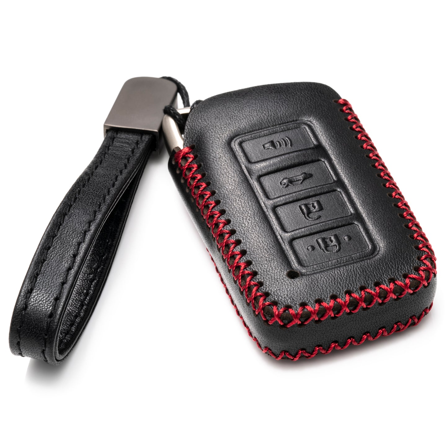 Vitodeco Leather Key Fob Case Compatible for 2014-2021 Lexus UX, NX, RX, GX, LX, is, ES, GS, LS, 4-Button