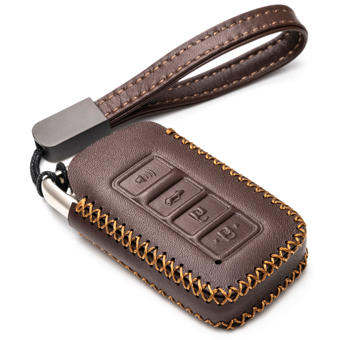 Vitodeco Leather Key Fob Case Compatible for 2014-2021 Lexus UX, NX, RX, GX, LX, is, ES, GS, LS, 4-Button