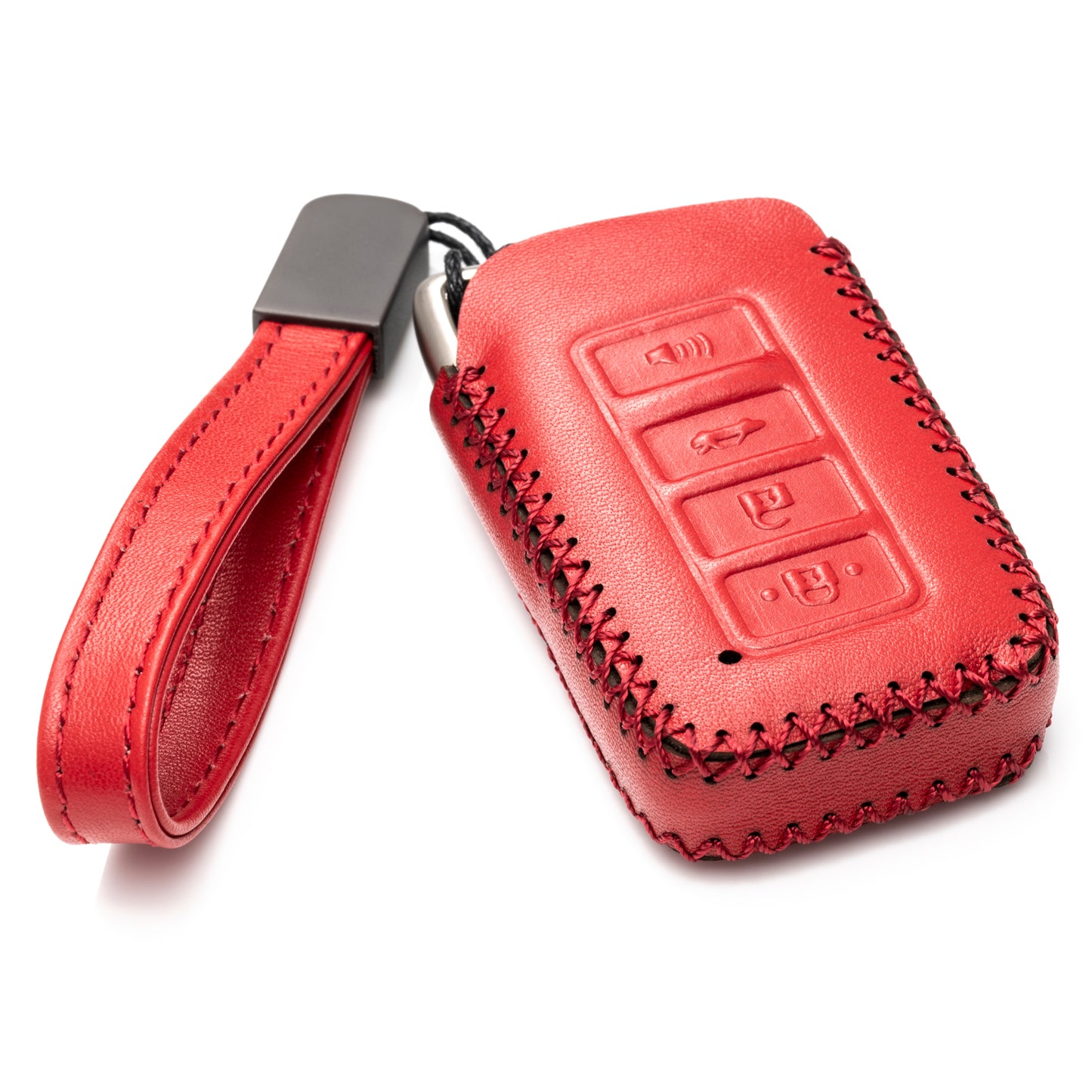 Vitodeco Leather Key Fob Case Compatible for 2014-2021 Lexus UX, NX, RX, GX, LX, is, ES, GS, LS, 4-Button