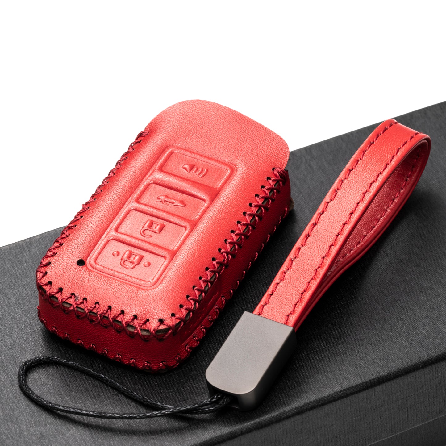 Vitodeco Leather Key Fob Case Compatible for 2014-2021 Lexus UX, NX, RX, GX, LX, is, ES, GS, LS, 4-Button