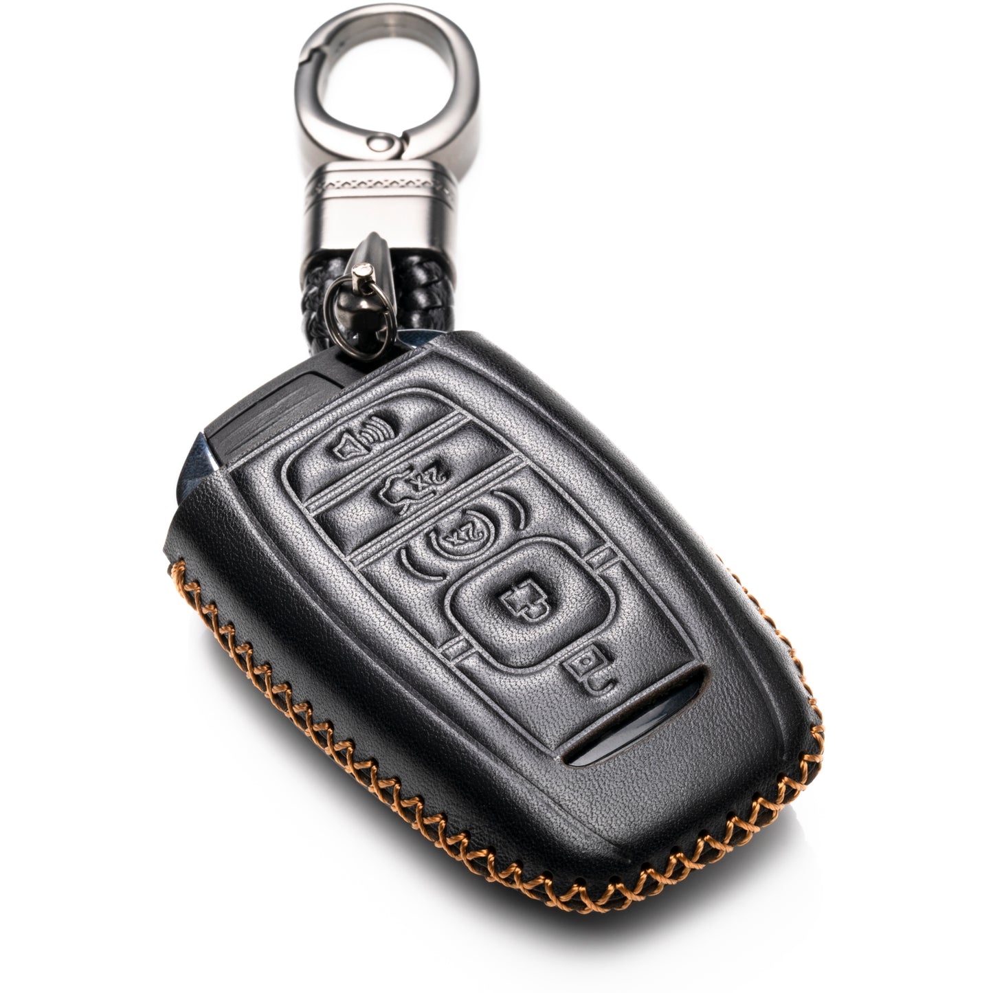 Vitodeco Leather Key Fob Case Compatible for Lincoln Continental, MKC, MKZ, MKX 2017-2022, Lincoln Navigator 2018-2022, Lincoln Nautilus 2020-2022, 5-Button