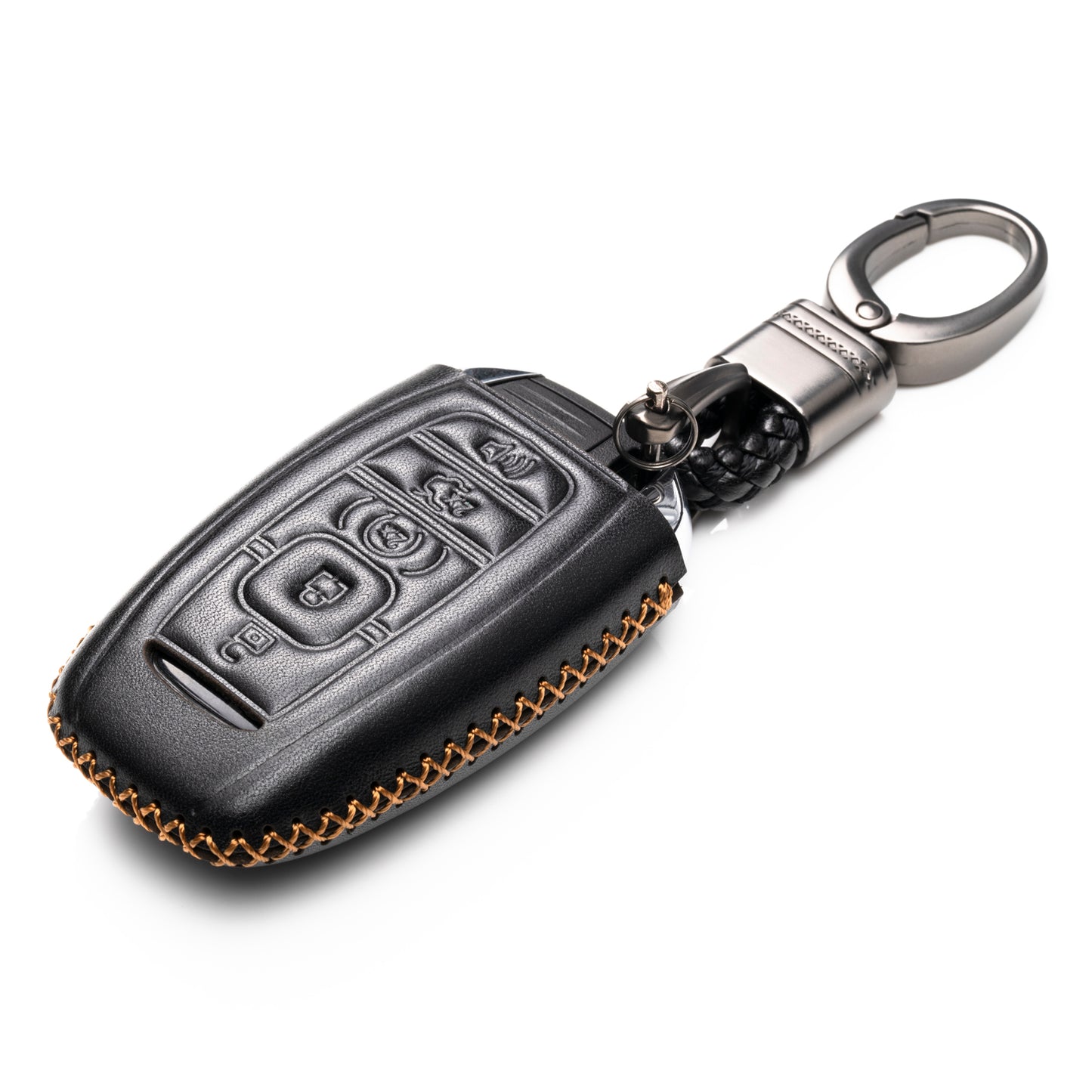 Vitodeco Leather Key Fob Case Compatible for Lincoln Continental, MKC, MKZ, MKX 2017-2022, Lincoln Navigator 2018-2022, Lincoln Nautilus 2020-2022, 5-Button