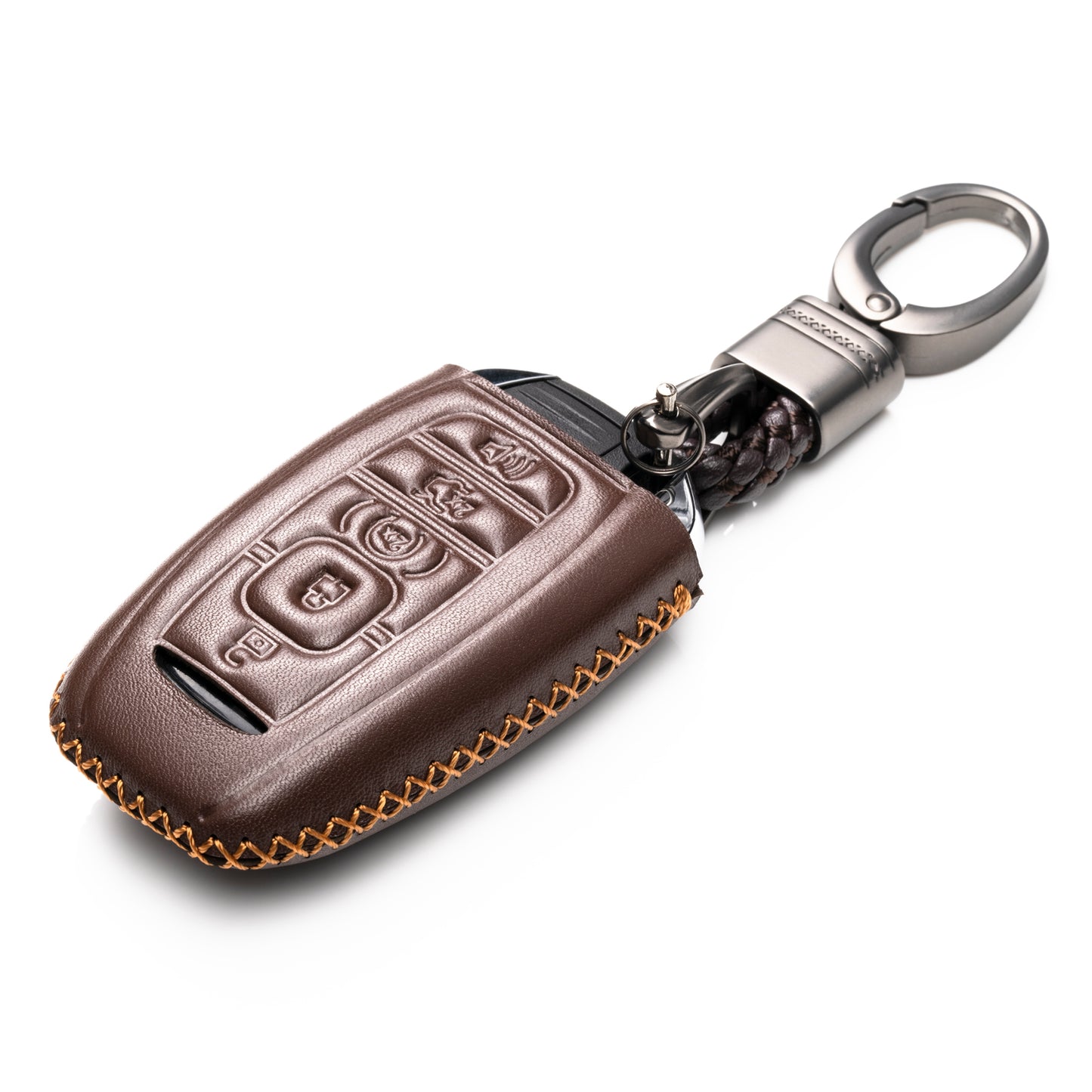 Vitodeco Leather Key Fob Case Compatible for Lincoln Continental, MKC, MKZ, MKX 2017-2022, Lincoln Navigator 2018-2022, Lincoln Nautilus 2020-2022, 5-Button