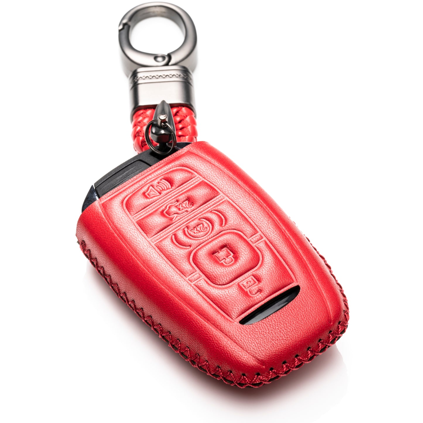 Vitodeco Leather Key Fob Case Compatible for Lincoln Continental, MKC, MKZ, MKX 2017-2022, Lincoln Navigator 2018-2022, Lincoln Nautilus 2020-2022, 5-Button