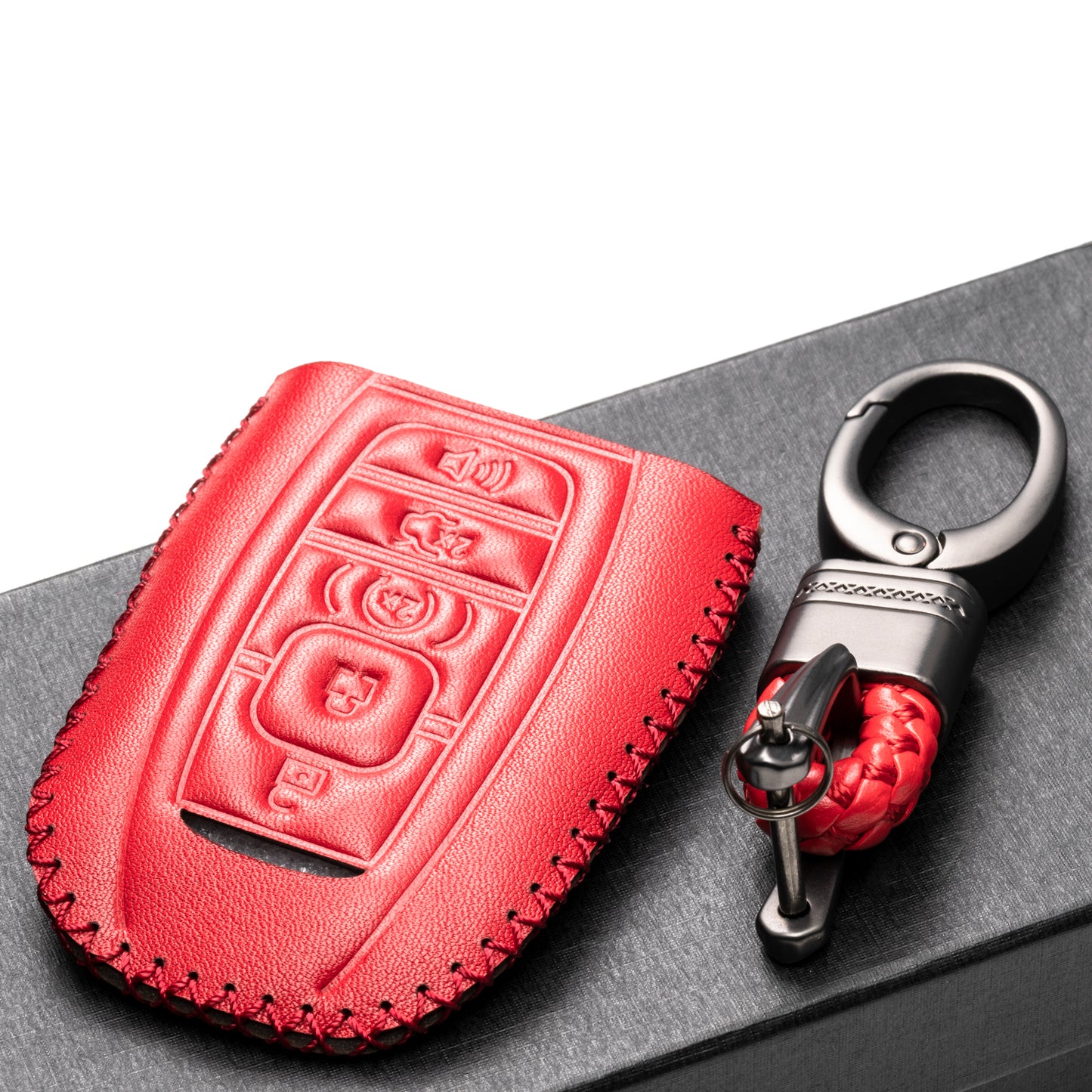 Vitodeco Leather Key Fob Case Compatible for Lincoln Continental, MKC, MKZ, MKX 2017-2022, Lincoln Navigator 2018-2022, Lincoln Nautilus 2020-2022, 5-Button