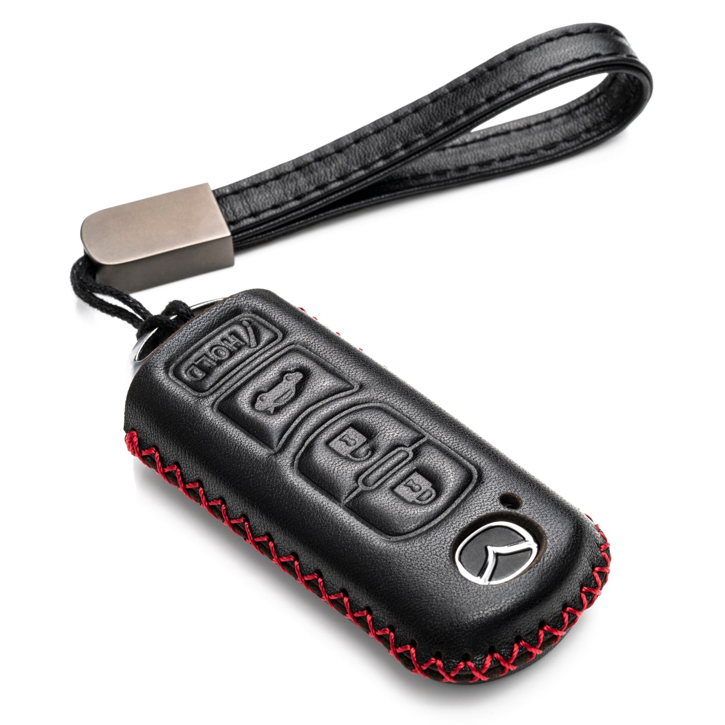 Vitodeco Leather Key Fob Case Compatible for Mazda 3, 6, CX-5, CX-7, CX-9, MX-5 Miata, Atenza Axela, 4-Button