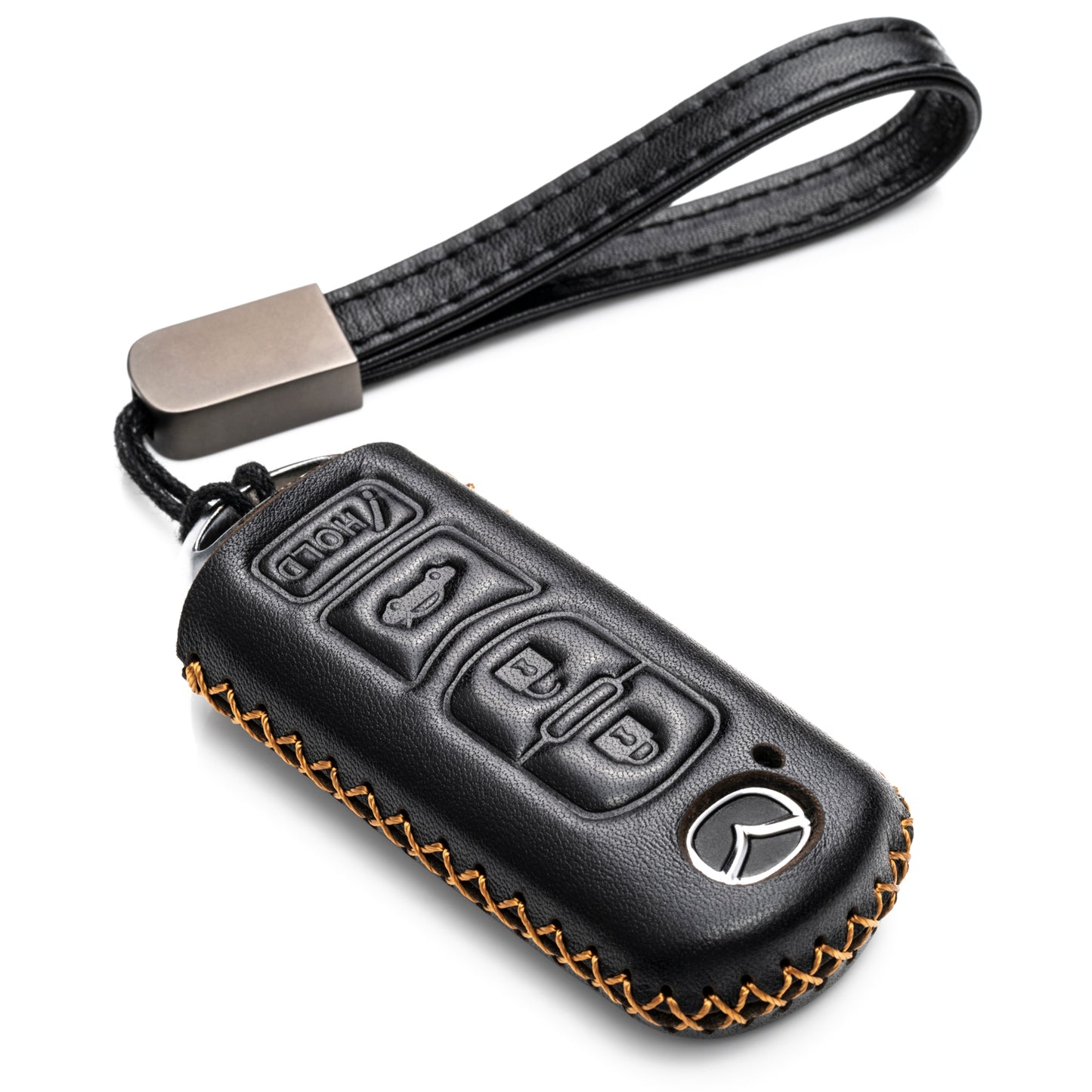 Vitodeco Leather Key Fob Case Compatible for Mazda 3, 6, CX-5, CX-7, CX-9, MX-5 Miata, Atenza Axela, 4-Button