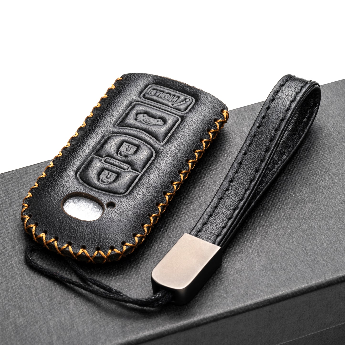 Vitodeco Leather Key Fob Case Compatible for Mazda 3, 6, CX-5, CX-7, CX-9, MX-5 Miata, Atenza Axela, 4-Button