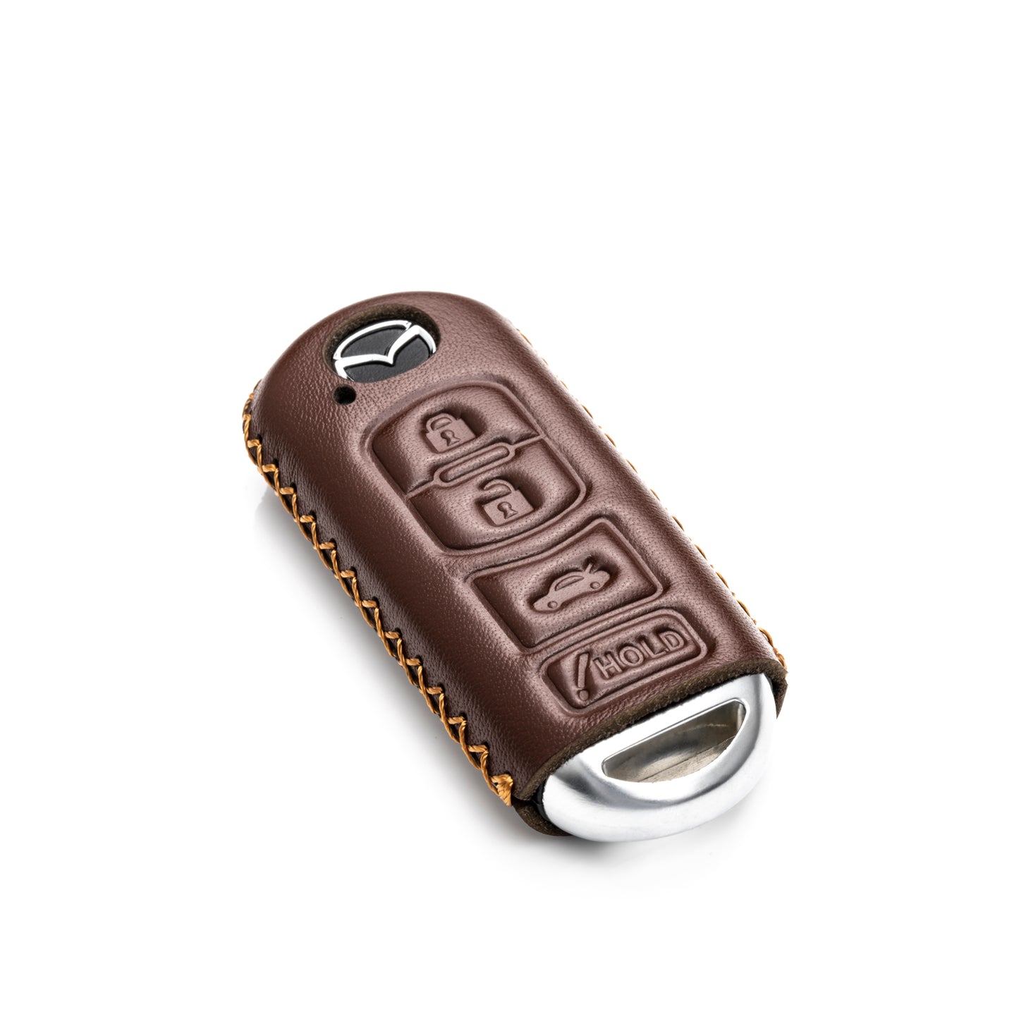 Vitodeco Leather Key Fob Case Compatible for Mazda 3, 6, CX-5, CX-7, CX-9, MX-5 Miata, Atenza Axela, 4-Button