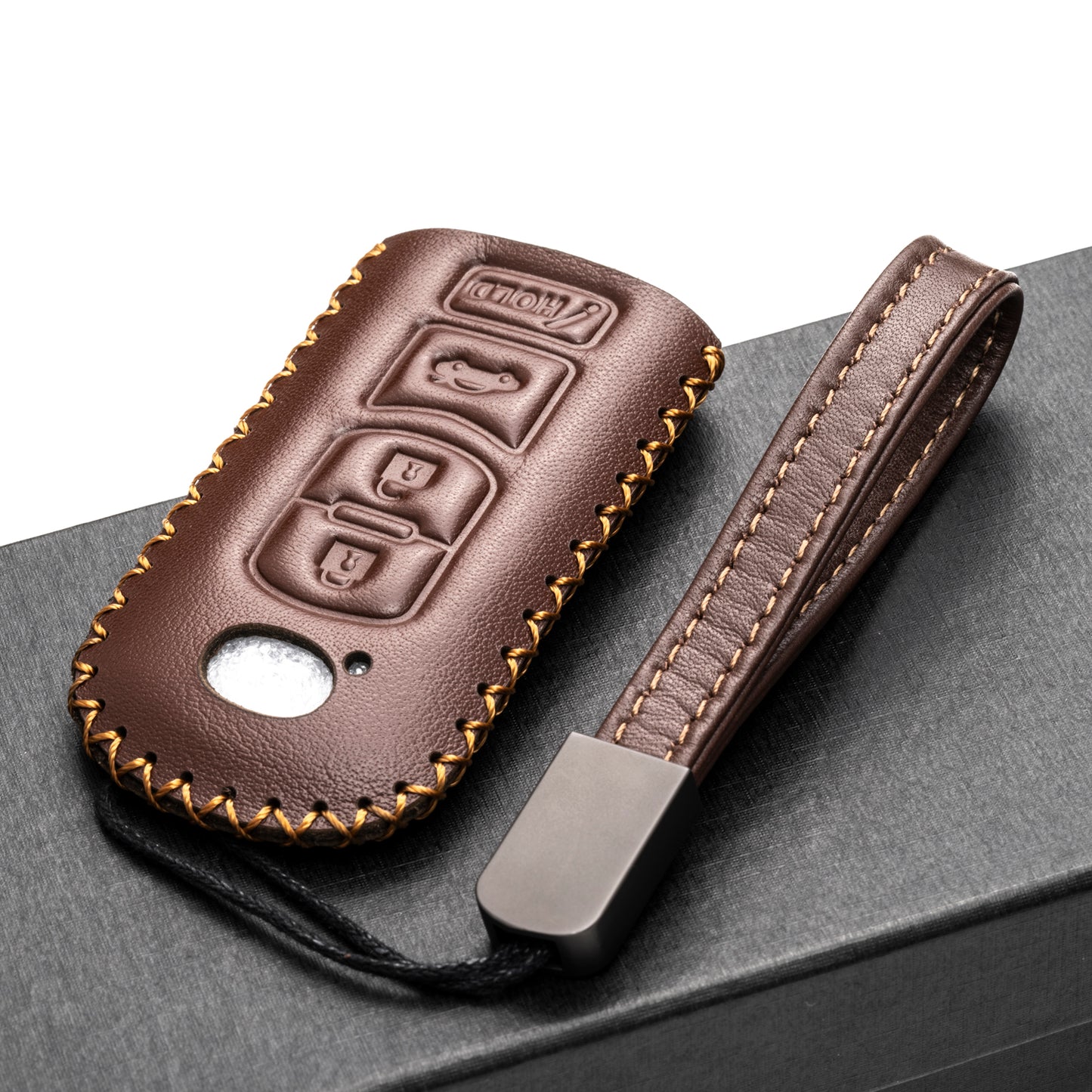 Vitodeco Leather Key Fob Case Compatible for Mazda 3, 6, CX-5, CX-7, CX-9, MX-5 Miata, Atenza Axela, 4-Button