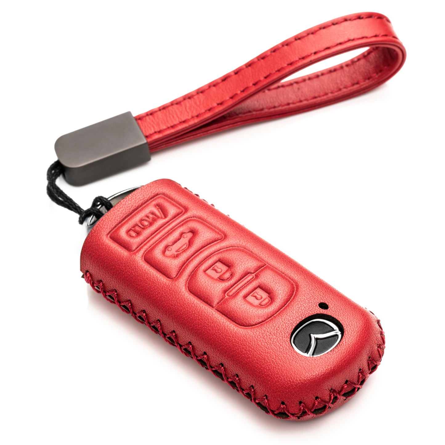 Vitodeco Leather Key Fob Case Compatible for Mazda 3, 6, CX-5, CX-7, CX-9, MX-5 Miata, Atenza Axela, 4-Button