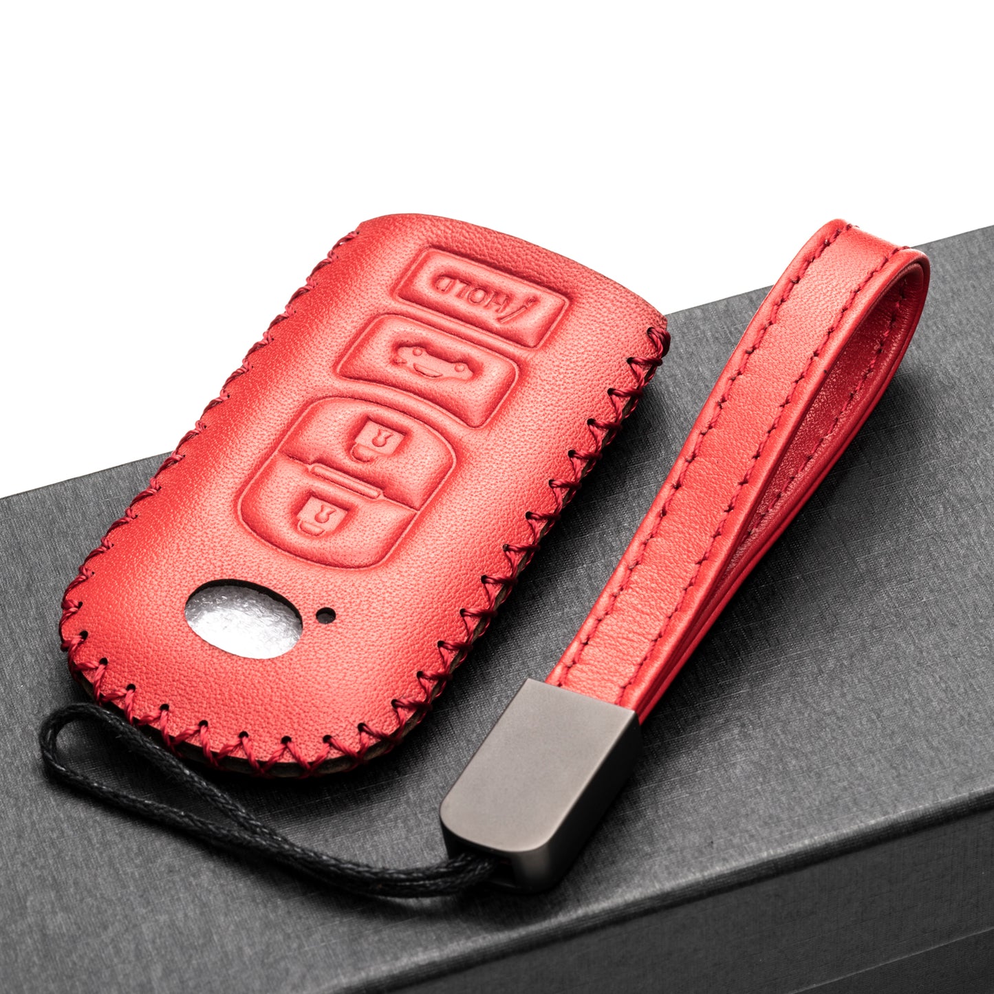 Vitodeco Leather Key Fob Case Compatible for Mazda 3, 6, CX-5, CX-7, CX-9, MX-5 Miata, Atenza Axela, 4-Button