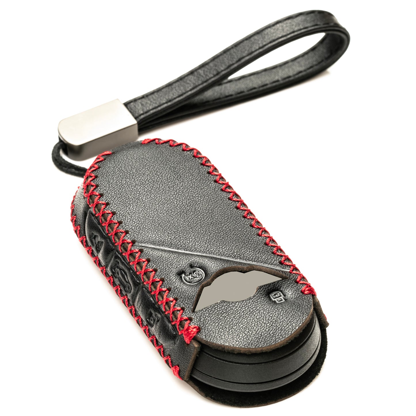 Vitodeco Genuine Leather Smart Key Fob Cover Compatible with Mini Countryman S ALL4, Countryman SE ALL4, Cooper 2 Door, Cooper S 4 Door, Convertible, 4-Button
