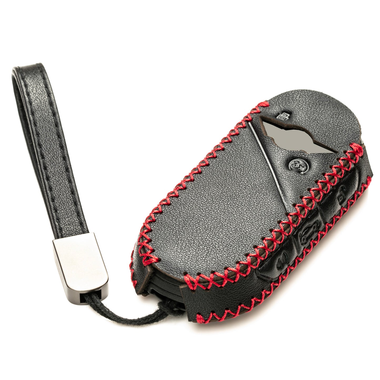 Vitodeco Genuine Leather Smart Key Fob Cover Compatible with Mini Countryman S ALL4, Countryman SE ALL4, Cooper 2 Door, Cooper S 4 Door, Convertible, 4-Button