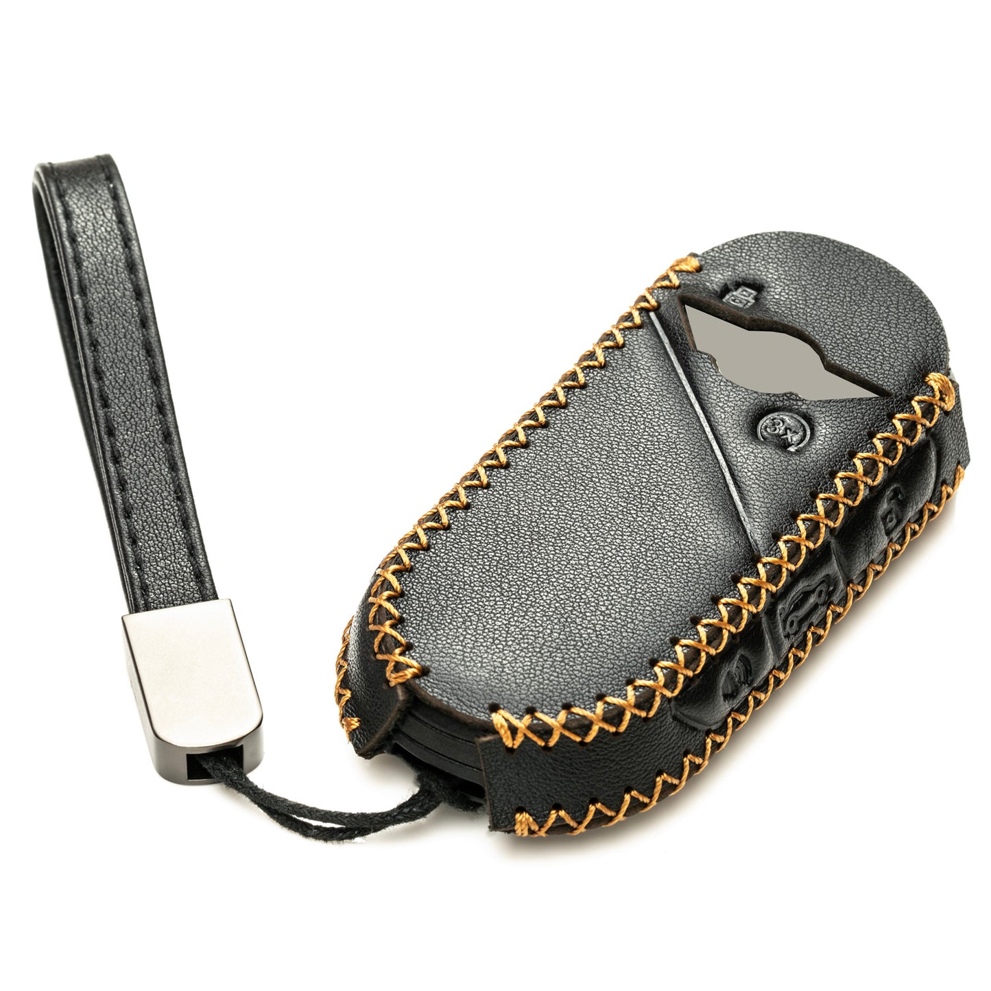 Vitodeco Genuine Leather Smart Key Fob Cover Compatible with Mini Countryman S ALL4, Countryman SE ALL4, Cooper 2 Door, Cooper S 4 Door, Convertible, 4-Button