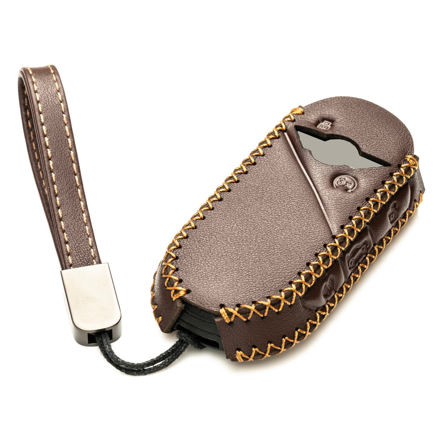 Vitodeco Genuine Leather Smart Key Fob Cover Compatible with Mini Countryman S ALL4, Countryman SE ALL4, Cooper 2 Door, Cooper S 4 Door, Convertible, 4-Button