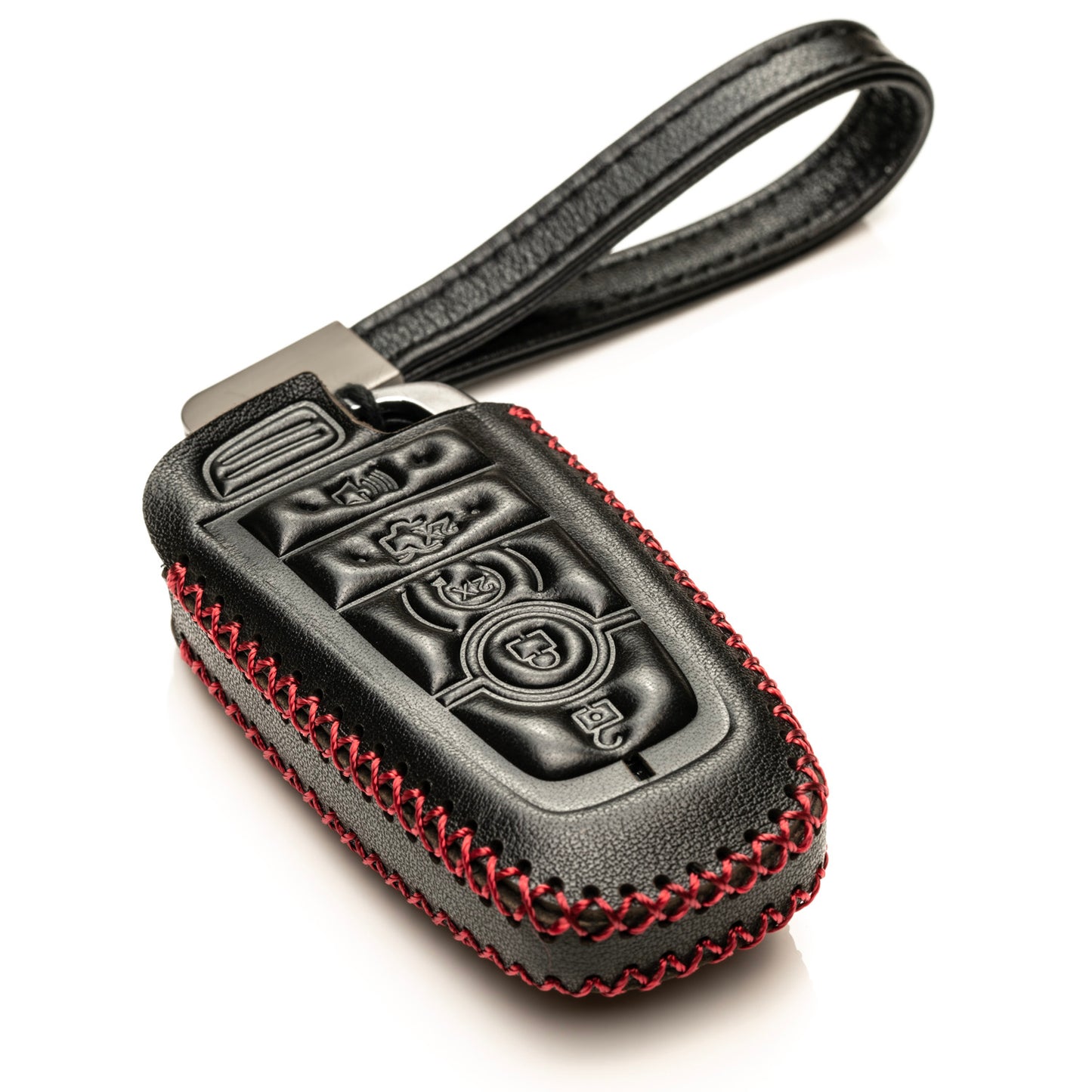 Vitodeco Genuine Leather Smart Key Fob Case Compatible with Ford Mustang 2018-2025, Ford Mustang Mach-E 2021-2025, 5-Button