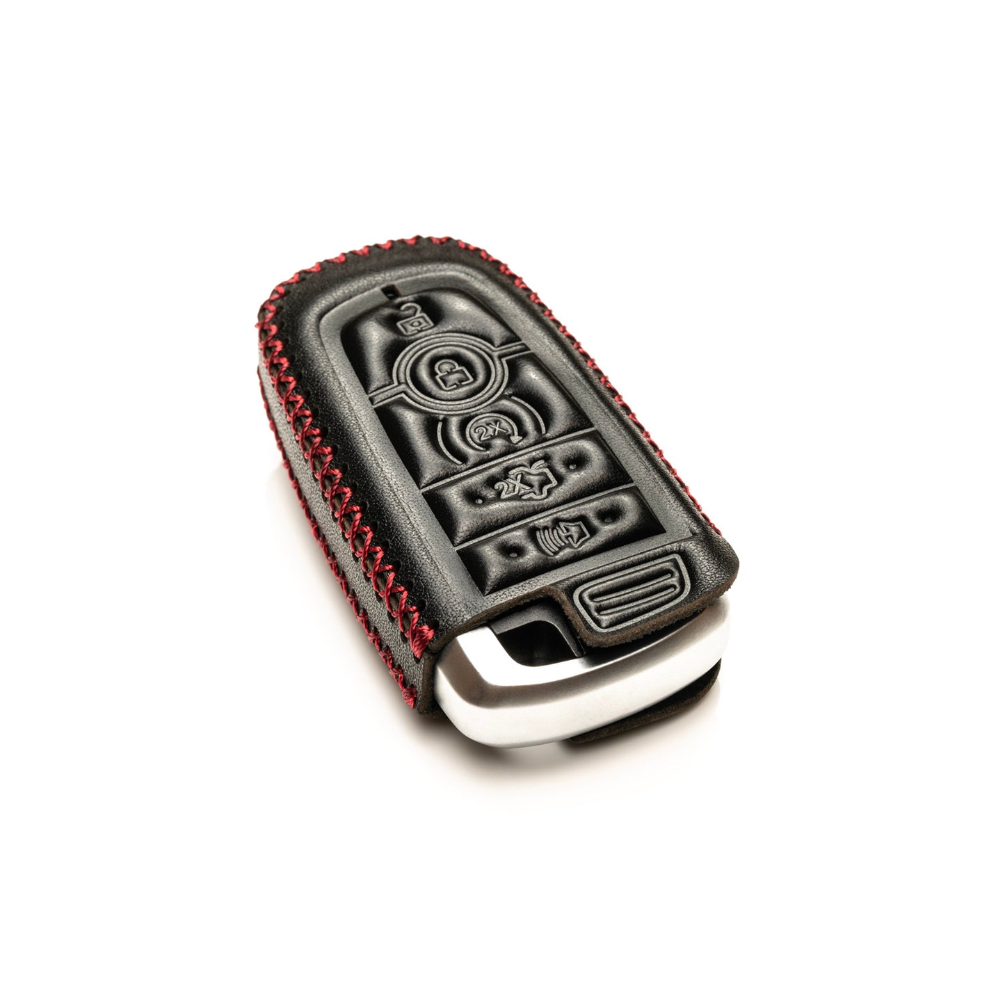 Vitodeco Genuine Leather Smart Key Fob Case Compatible with Ford Mustang 2018-2025, Ford Mustang Mach-E 2021-2025, 5-Button