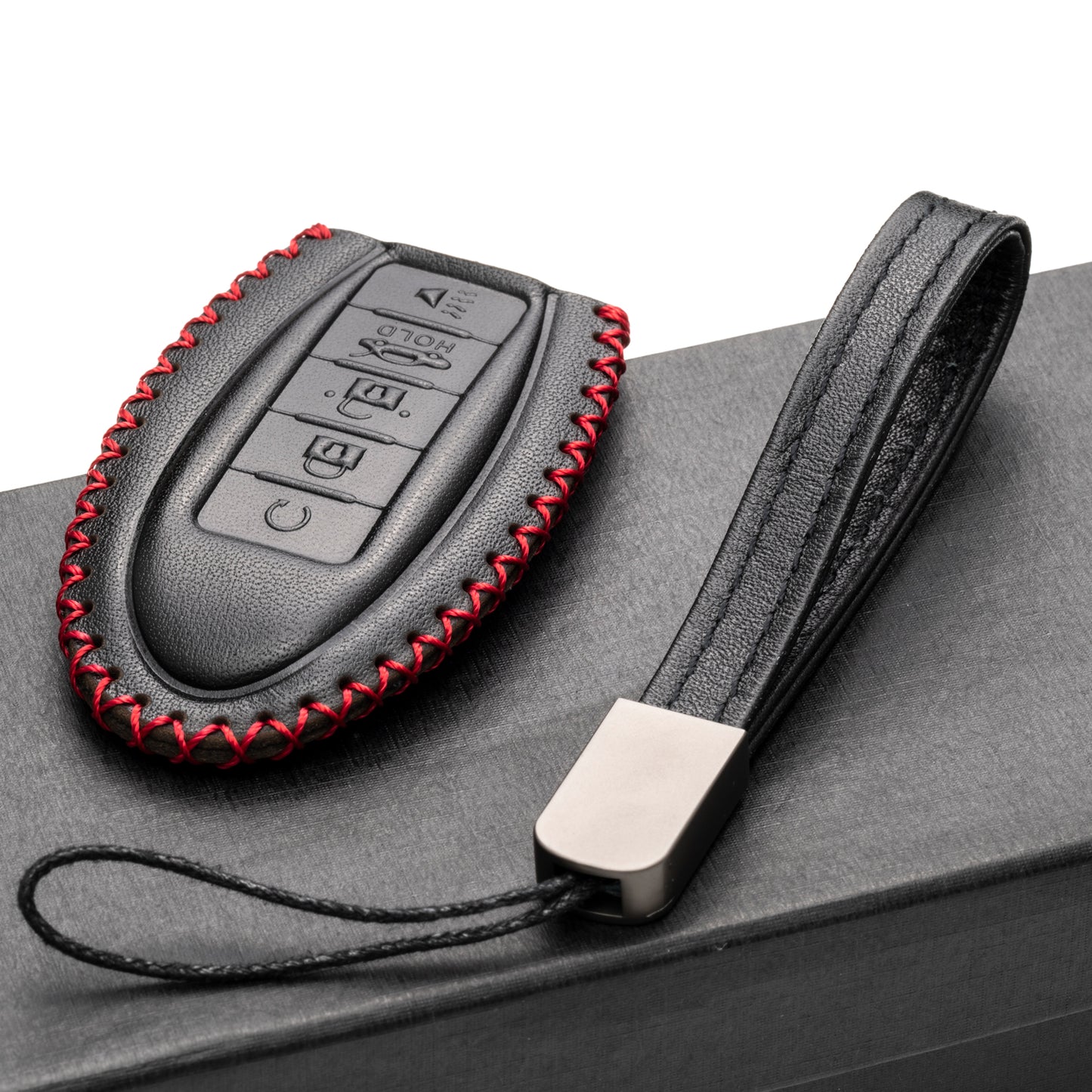 Vitodeco Leather Key Fob Case Compatible for Nissan Versa, Sentra, Altima, Maxima, Rogue 2007-2022, 5-Button