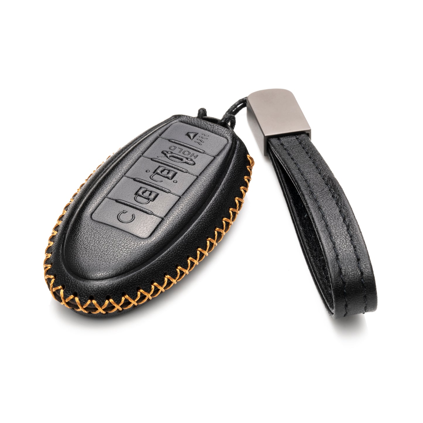 Vitodeco Leather Key Fob Case Compatible for Nissan Versa, Sentra, Altima, Maxima, Rogue 2007-2024, 5-Button