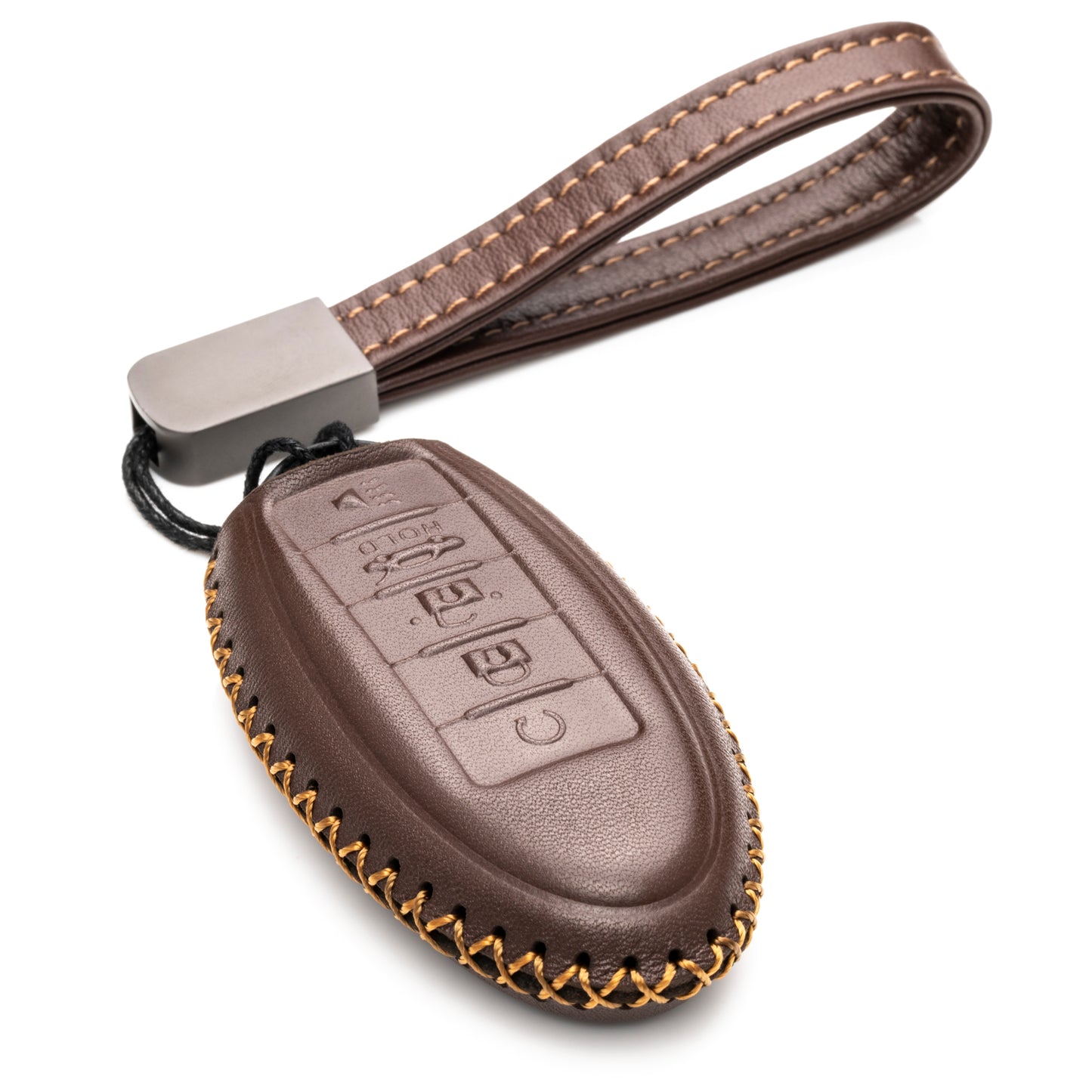 Vitodeco Leather Key Fob Case Compatible for Nissan Versa, Sentra, Altima, Maxima, Rogue 2007-2024, 5-Button