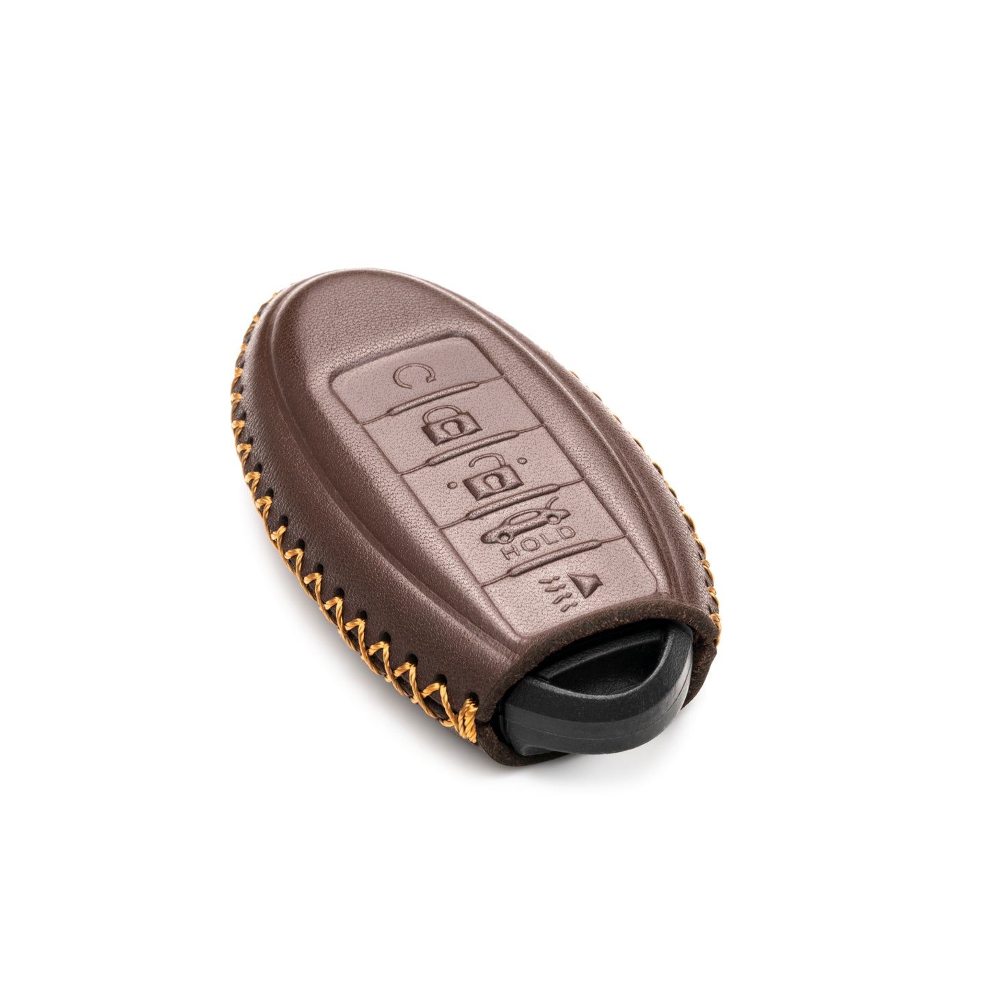 Vitodeco Leather Key Fob Case Compatible for Nissan Versa, Sentra, Altima, Maxima, Rogue 2007-2024, 5-Button