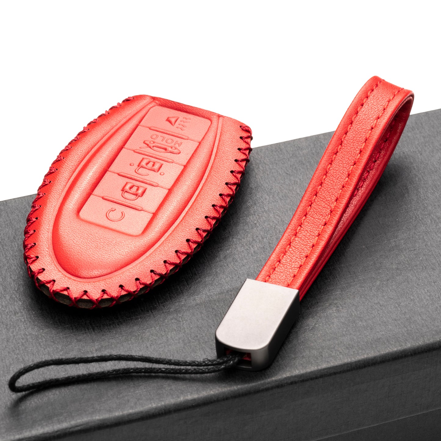 Vitodeco Leather Key Fob Case Compatible for Nissan Versa, Sentra, Altima, Maxima, Rogue 2007-2024, 5-Button