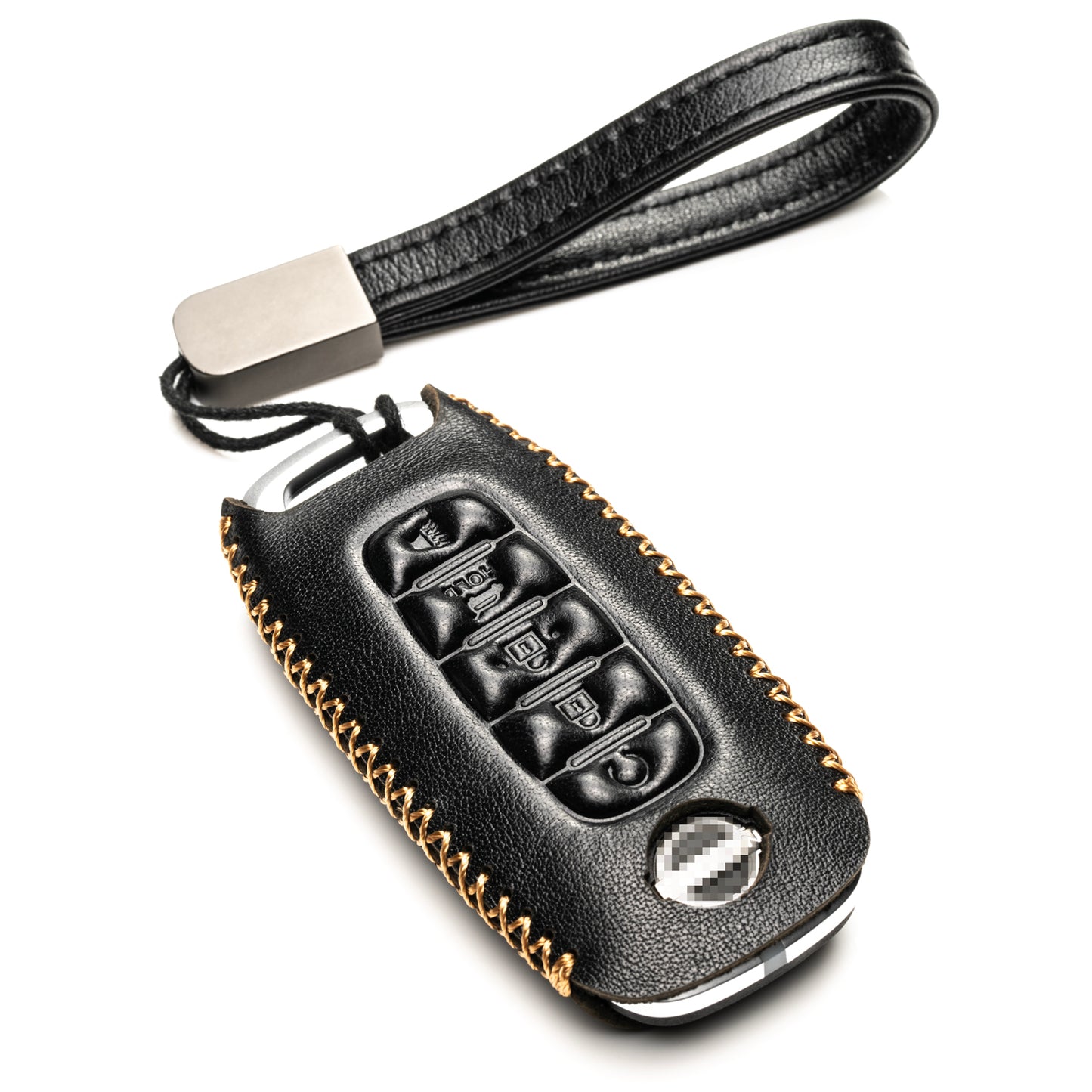 Vitodeco Genuine Leather Smart Key Fob Case Compatible with Nissan Sentra, Versa, Rogue, Pathfinder, Murano, Kicks, Ariya, Armada (2022-2026 Models) - 5-Button