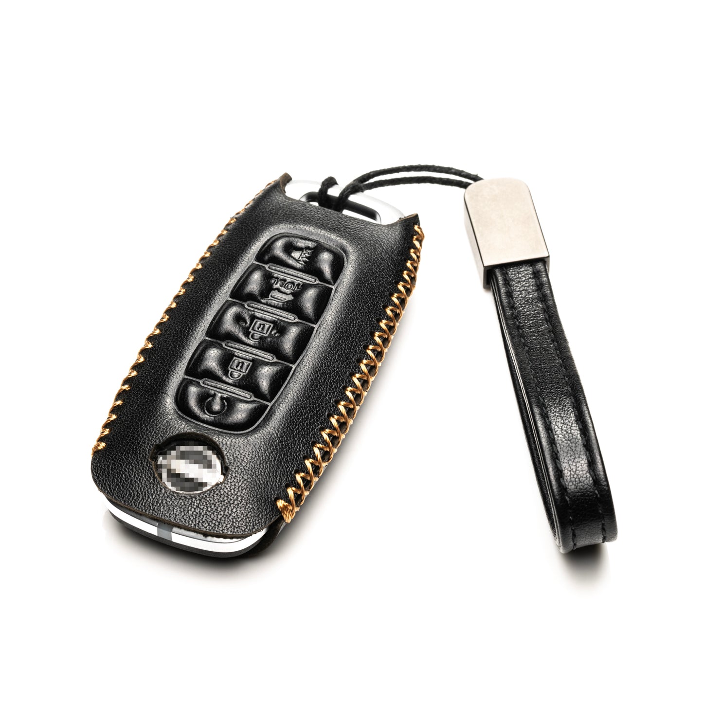 Vitodeco Genuine Leather Smart Key Fob Case Compatible with Nissan Sentra, Versa, Rogue, Pathfinder, Murano, Kicks, Ariya, Armada, 5-Button