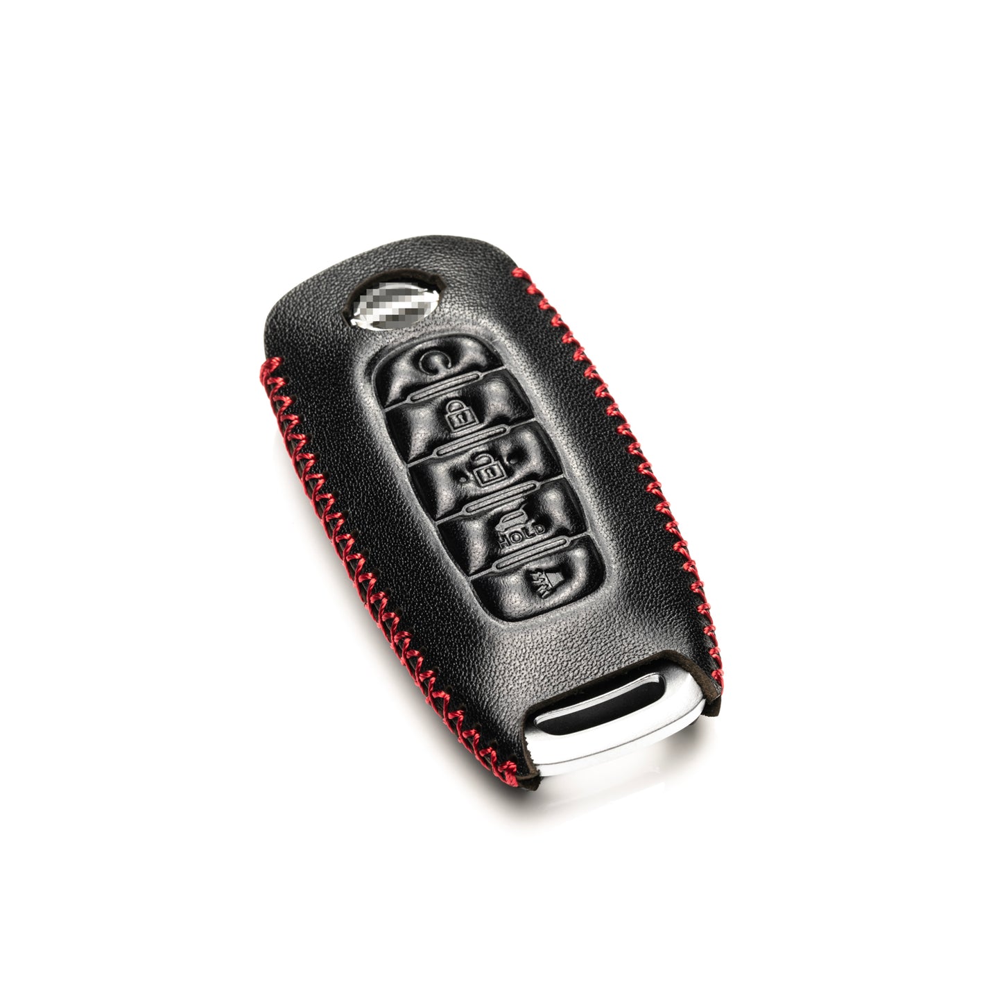Vitodeco Genuine Leather Smart Key Fob Case Compatible with Nissan Sentra, Versa, Rogue, Pathfinder, Murano, Kicks, Ariya, Armada, 5-Button