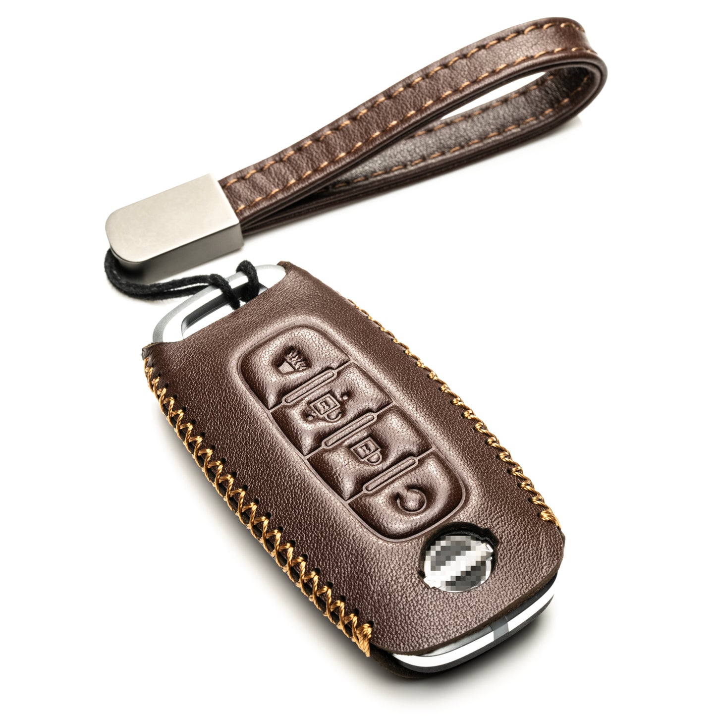 Vitodeco Genuine Leather Smart Key Fob Case Compatible with Nissan Sentra, Versa, Rogue, Pathfinder, Murano, Kicks, Ariya, Armada, Remote Start