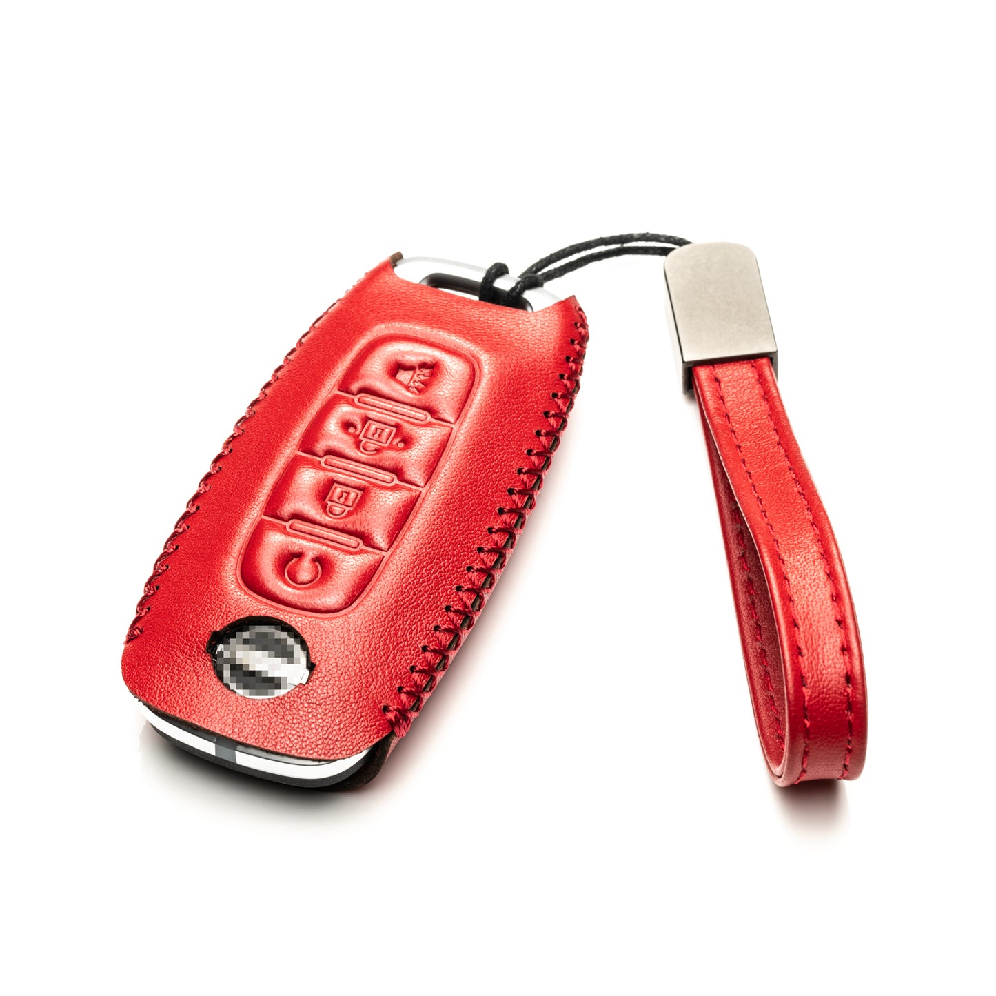 Vitodeco Genuine Leather Smart Key Fob Case Compatible with Nissan Sentra, Versa, Rogue, Pathfinder, Murano, Kicks, Ariya, Armada, Remote Start