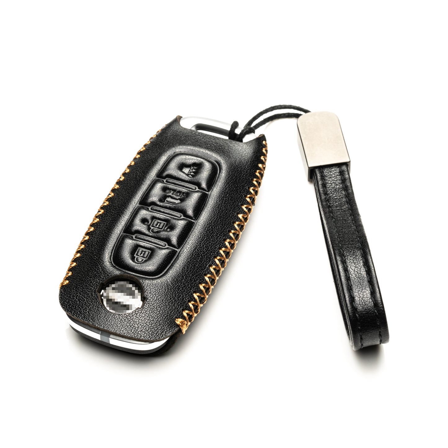 Vitodeco Genuine Leather Smart Key Fob Case Compatible with Nissan Sentra, Versa, Rogue, Pathfinder, Murano, Kicks, Ariya, Armada, Trunk Button