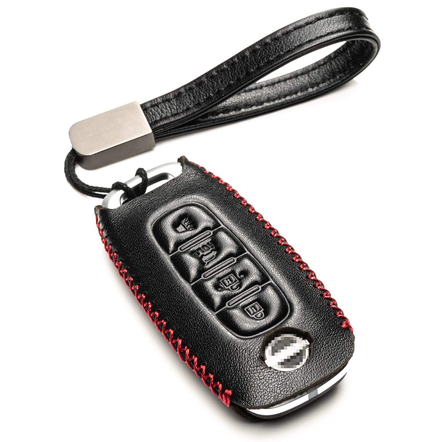 Vitodeco Genuine Leather Smart Key Fob Case Compatible with Nissan Sentra, Versa, Rogue, Pathfinder, Murano, Kicks, Ariya, Armada, Trunk Button