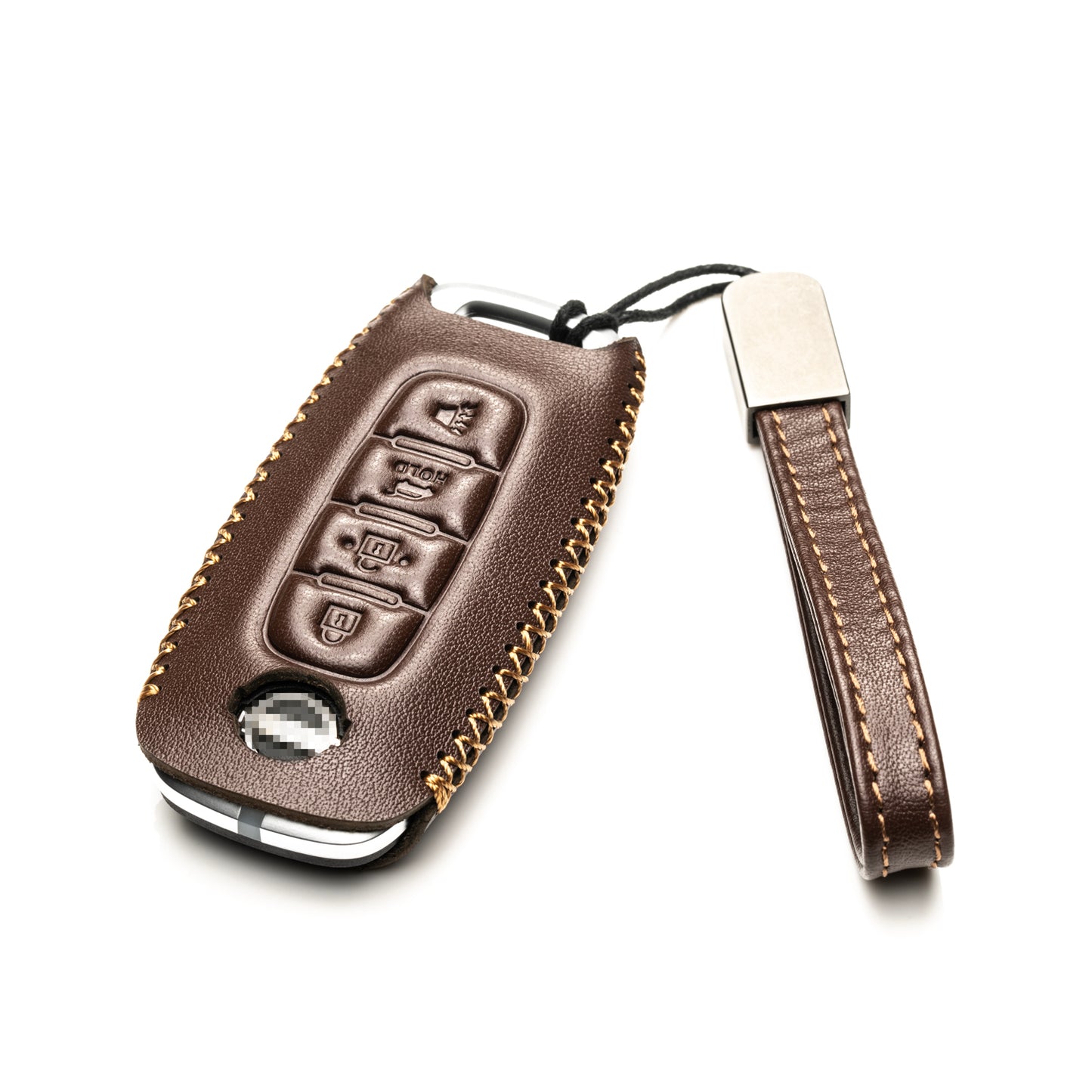 Vitodeco Genuine Leather Smart Key Fob Case Compatible with Nissan Sentra, Versa, Rogue, Pathfinder, Murano, Kicks, Ariya, Armada, Trunk Button