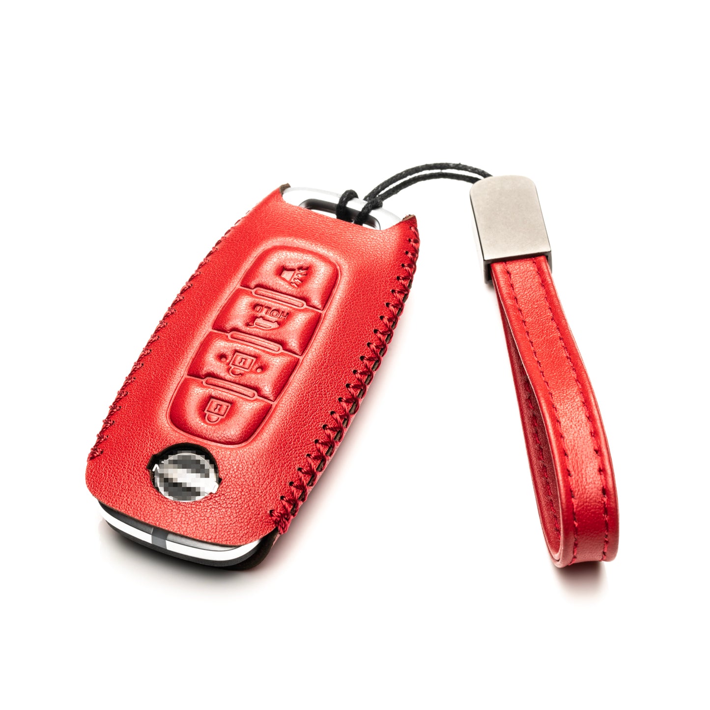 Vitodeco Genuine Leather Smart Key Fob Case Compatible with Nissan Sentra, Versa, Rogue, Pathfinder, Murano, Kicks, Ariya, Armada, Trunk Button