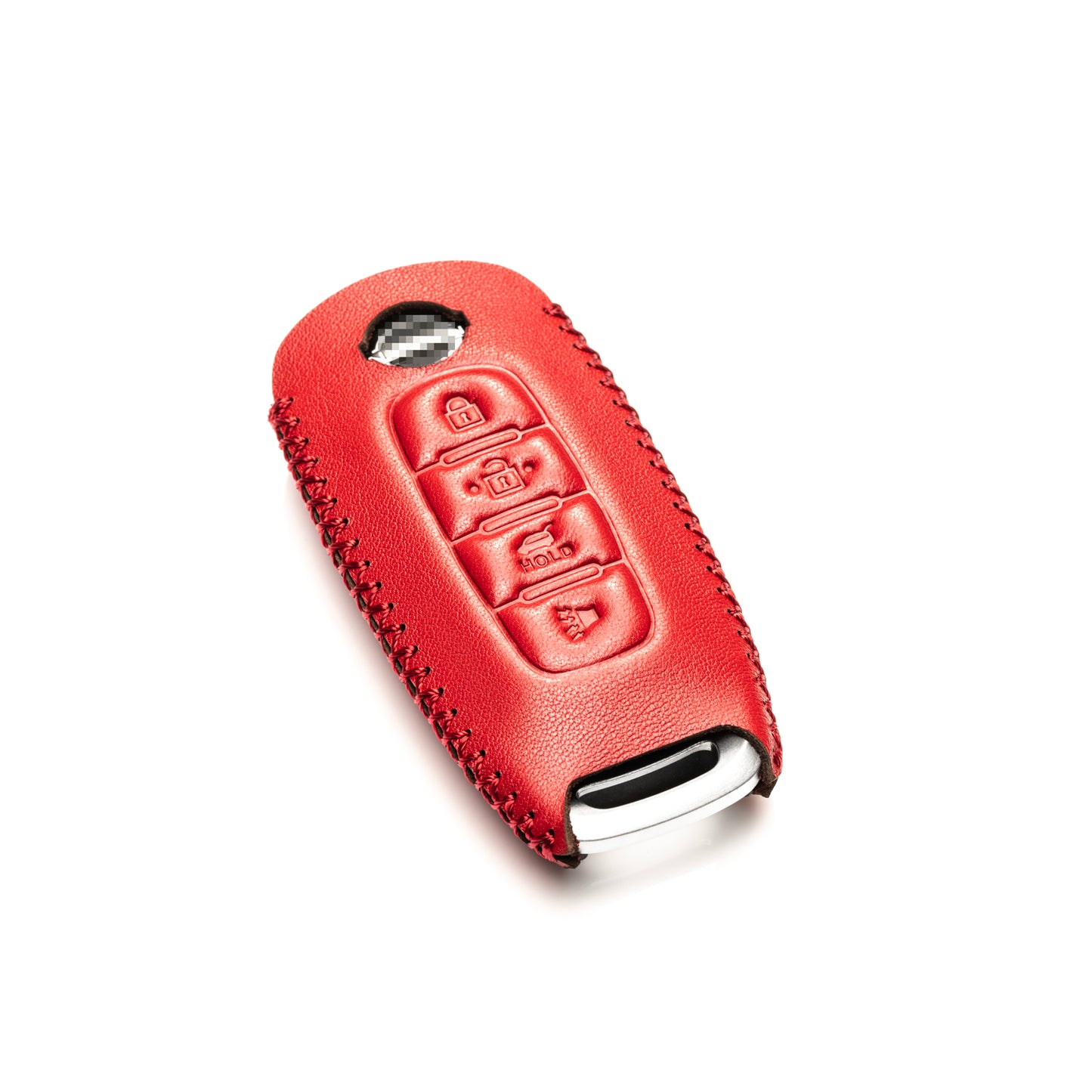 Vitodeco Genuine Leather Smart Key Fob Case Compatible with Nissan Sentra, Versa, Rogue, Pathfinder, Murano, Kicks, Ariya, Armada, Trunk Button