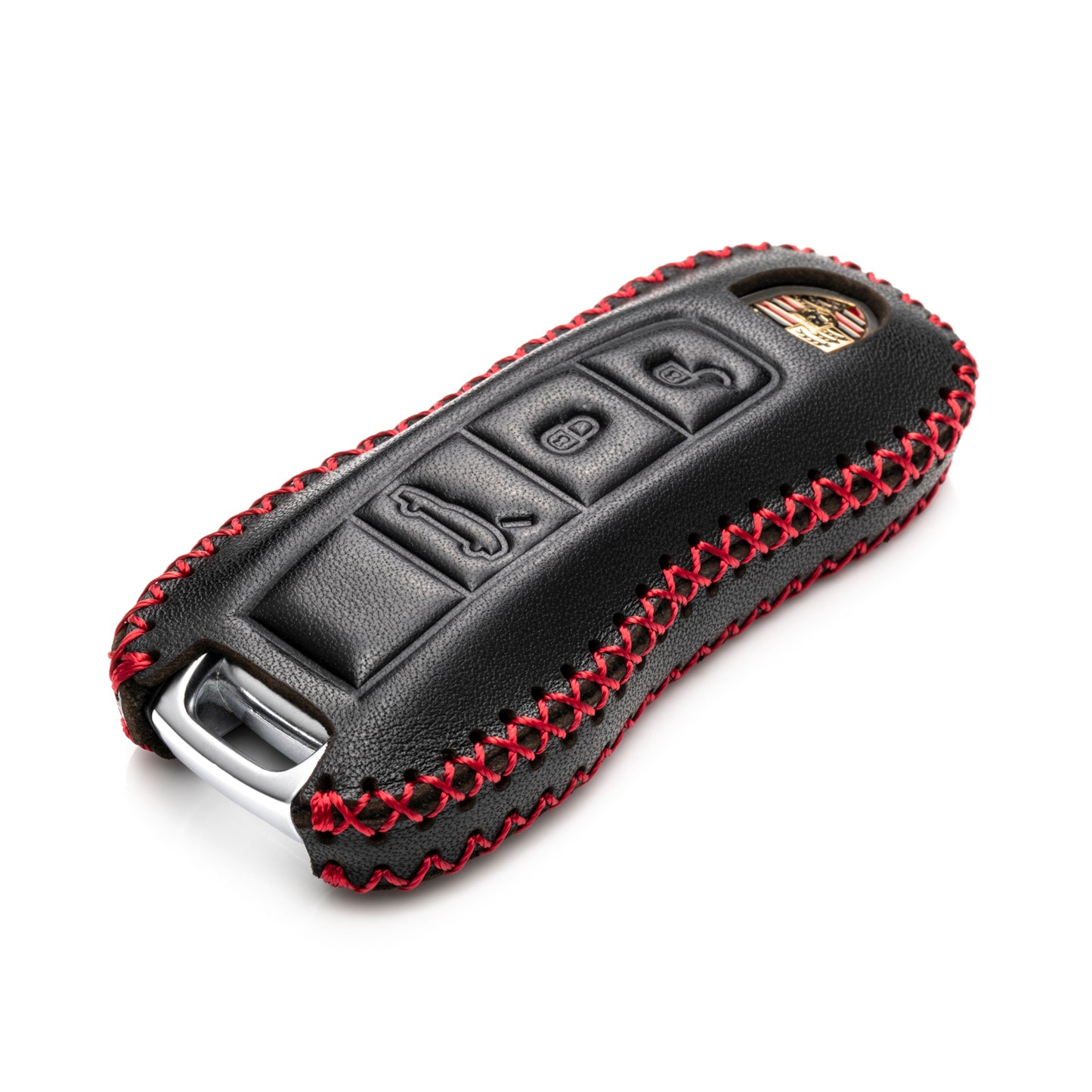 Vitodeco Leather Key Fob Case Compatible for 2020-2025 Porsche Cayenne, Macan, Panamera, 718, 911, 3-Button